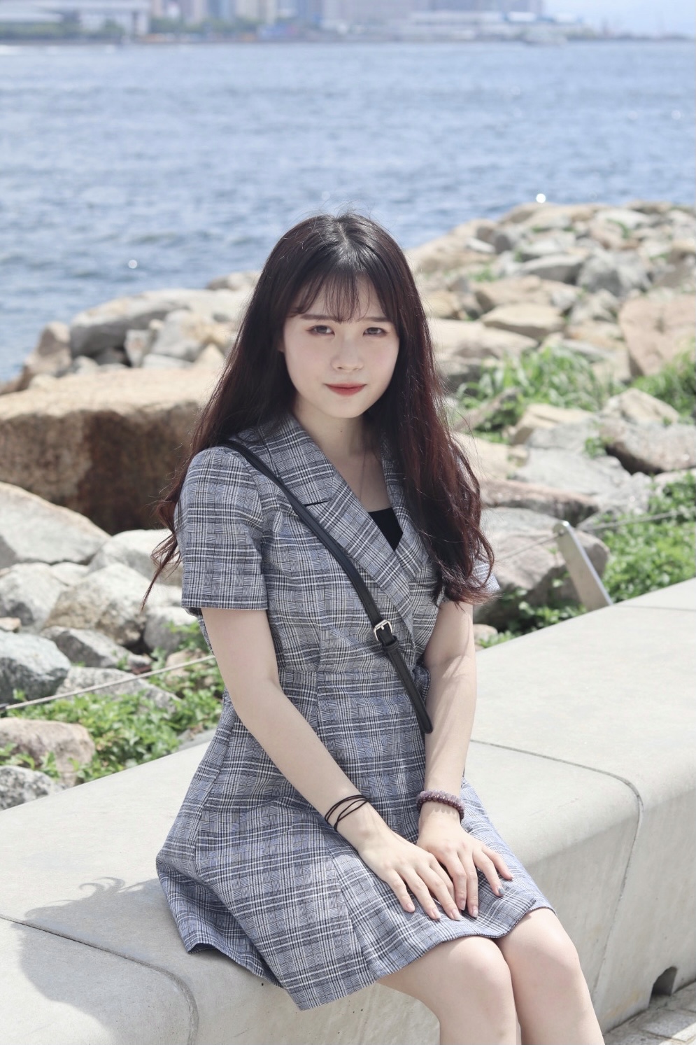 小個子合適 可愛格紋疊布OPS 兩色入