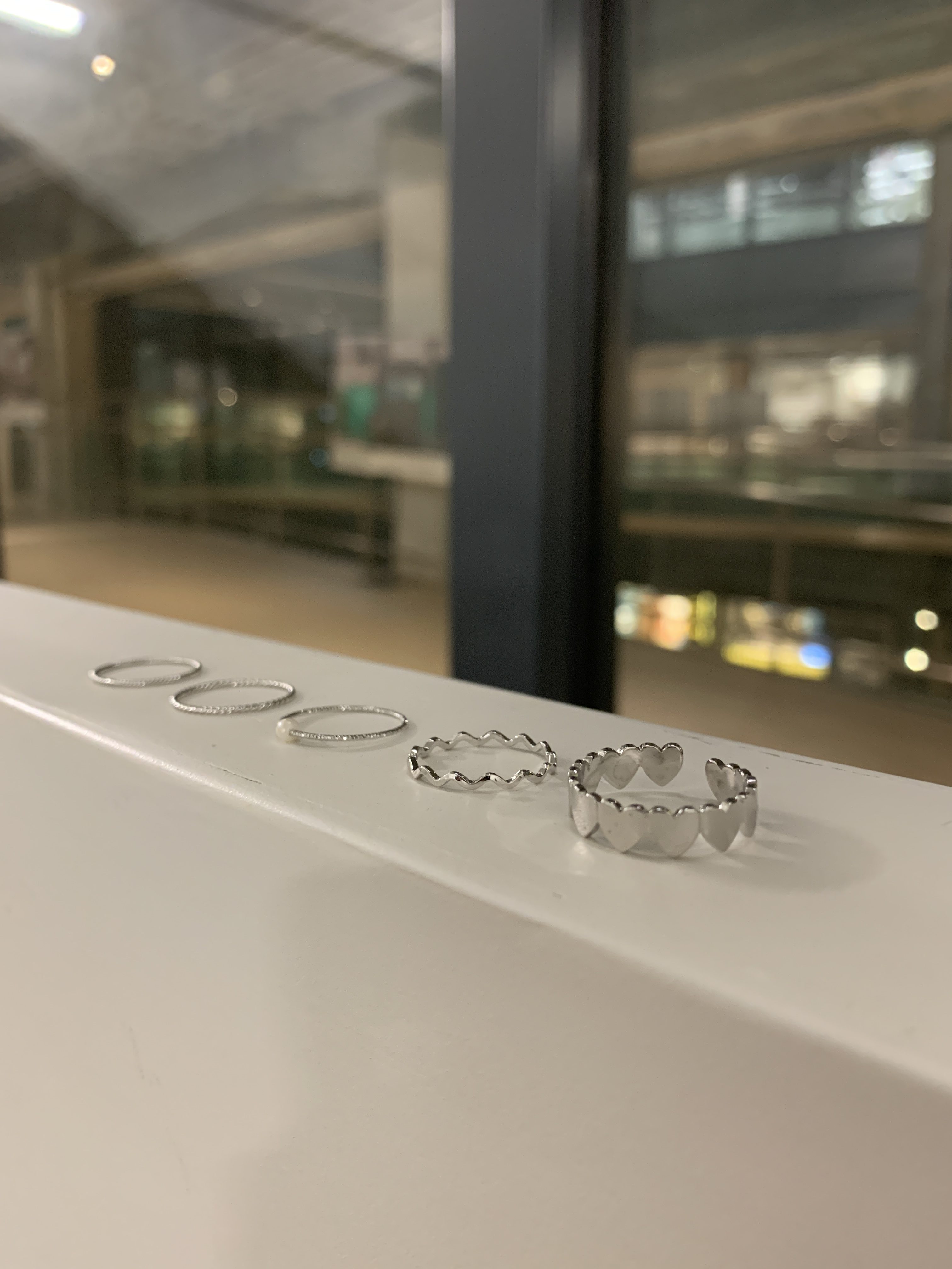 愛心波浪造型戒指5件組♡ (單買包平郵)