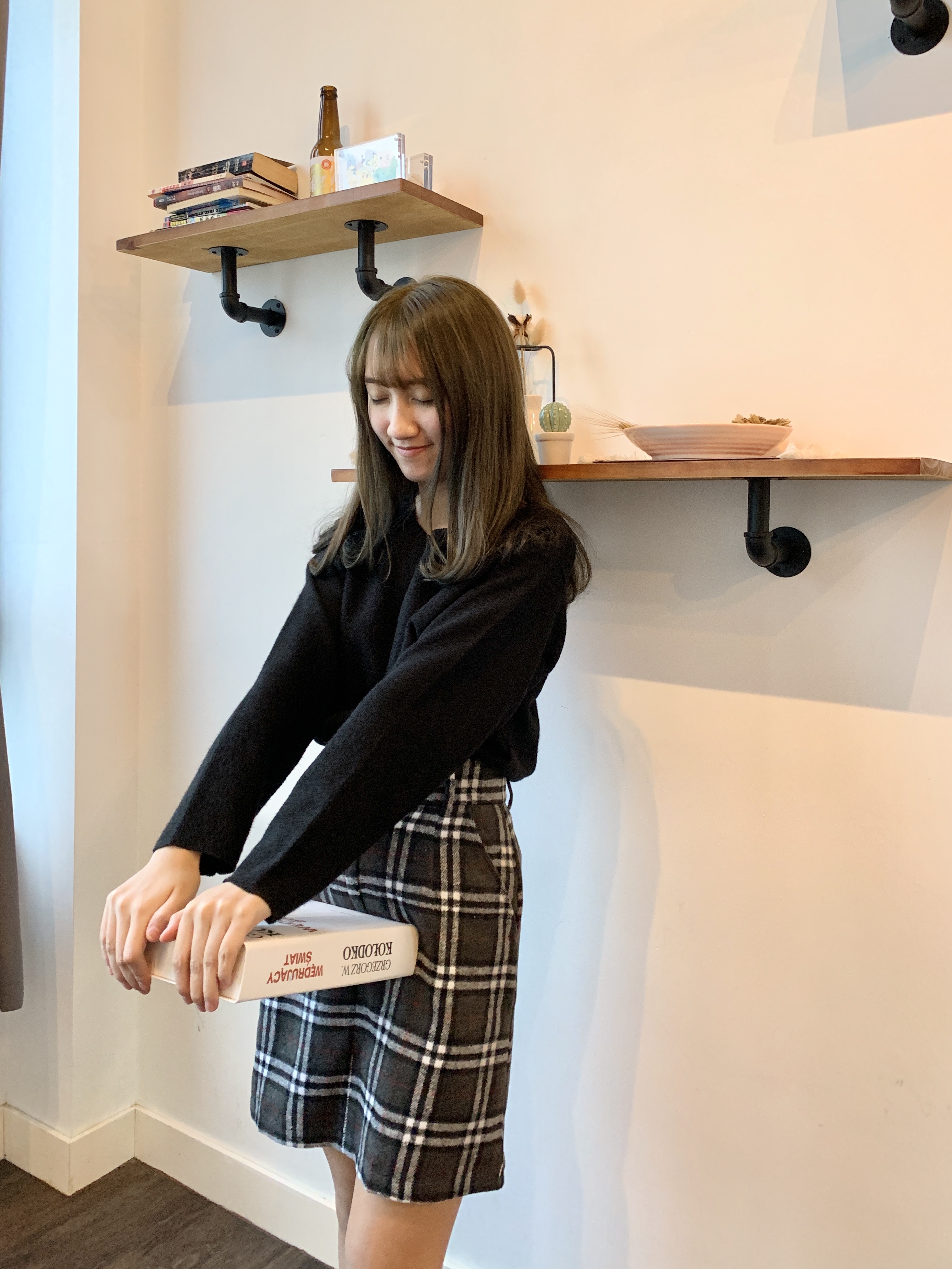 TW Burberry格半截裙 S碼