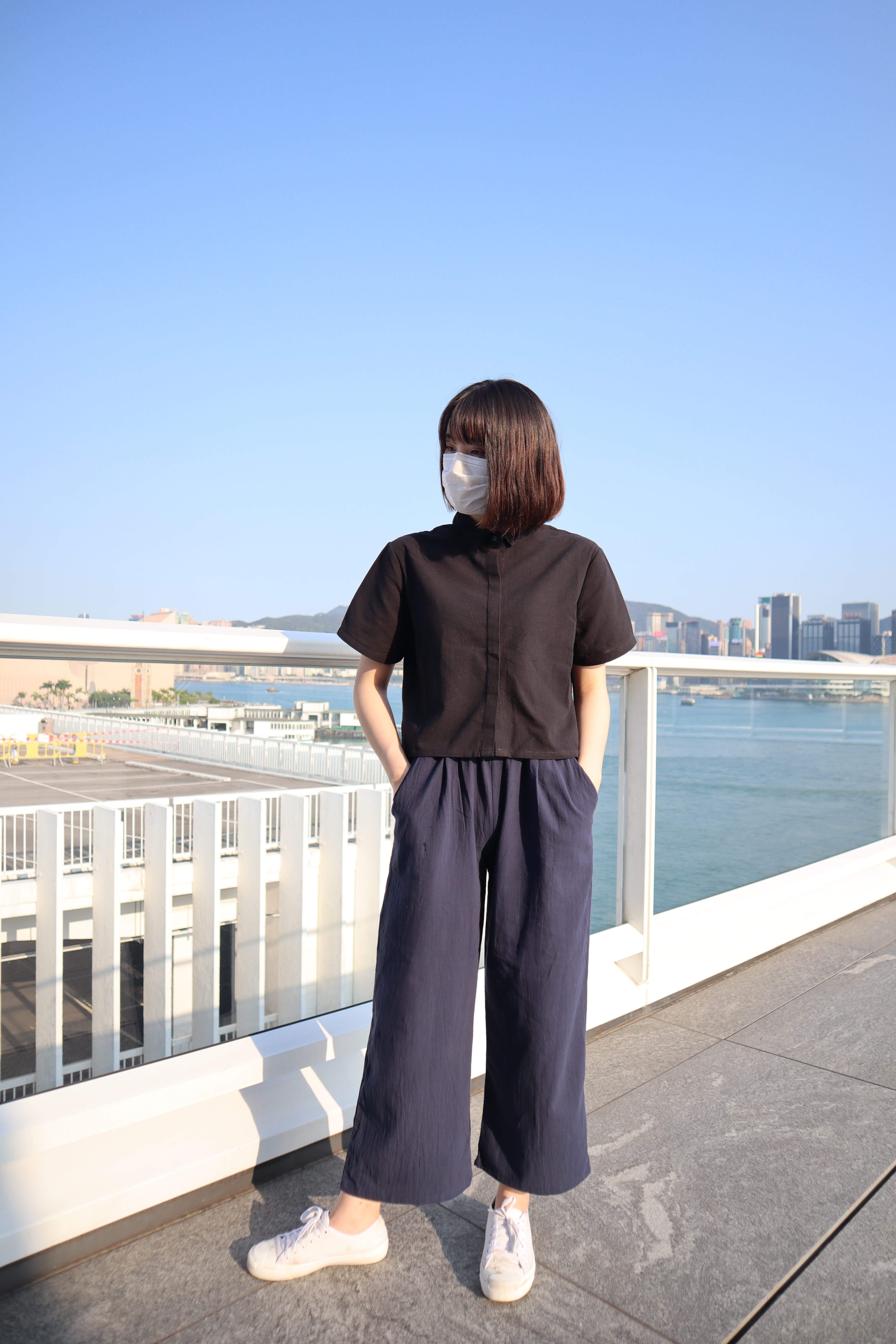 工人感up! 前短後長棉麻上衣 兩色入