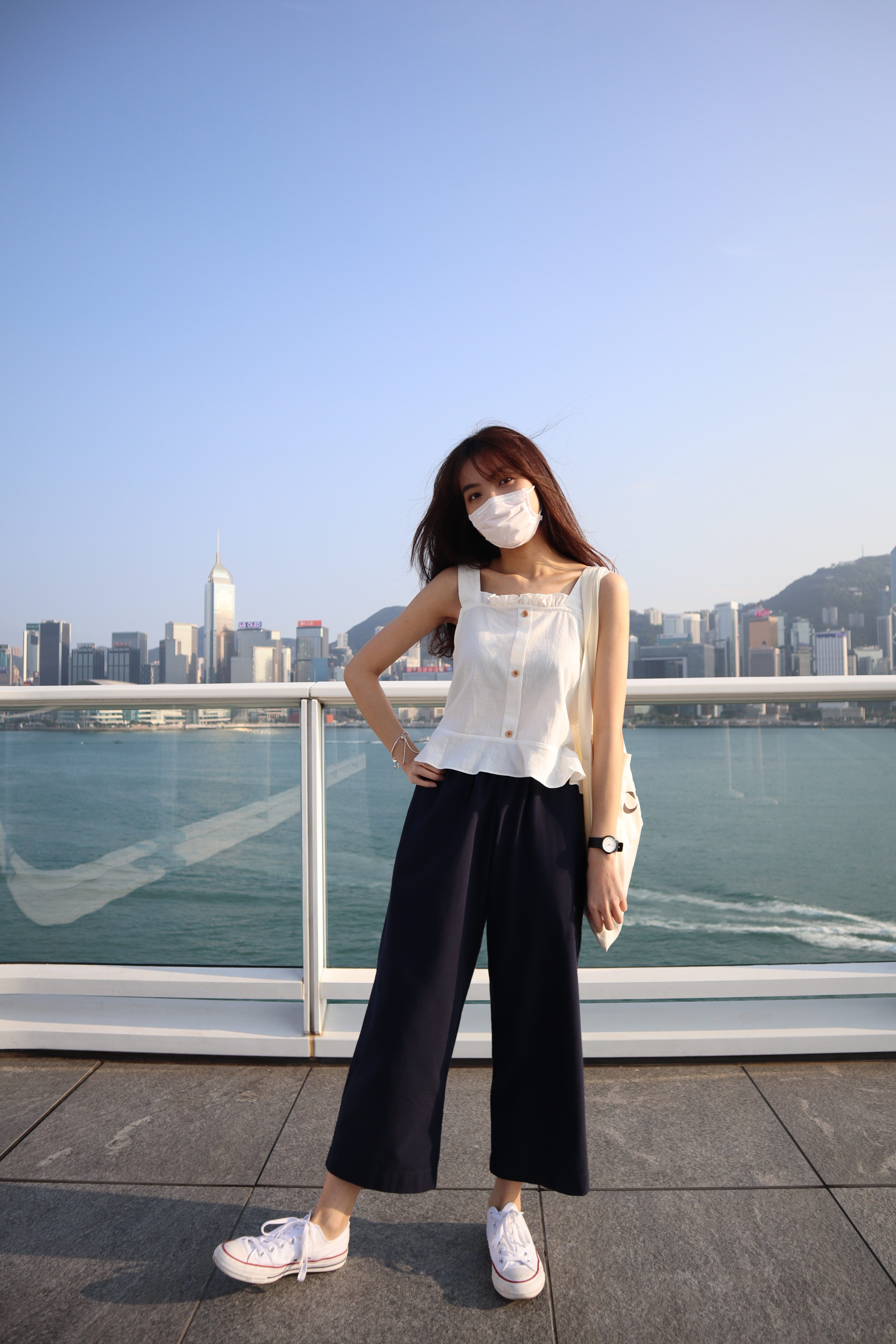 101分橡筋褲頭棉麻闊腳褲 3色入