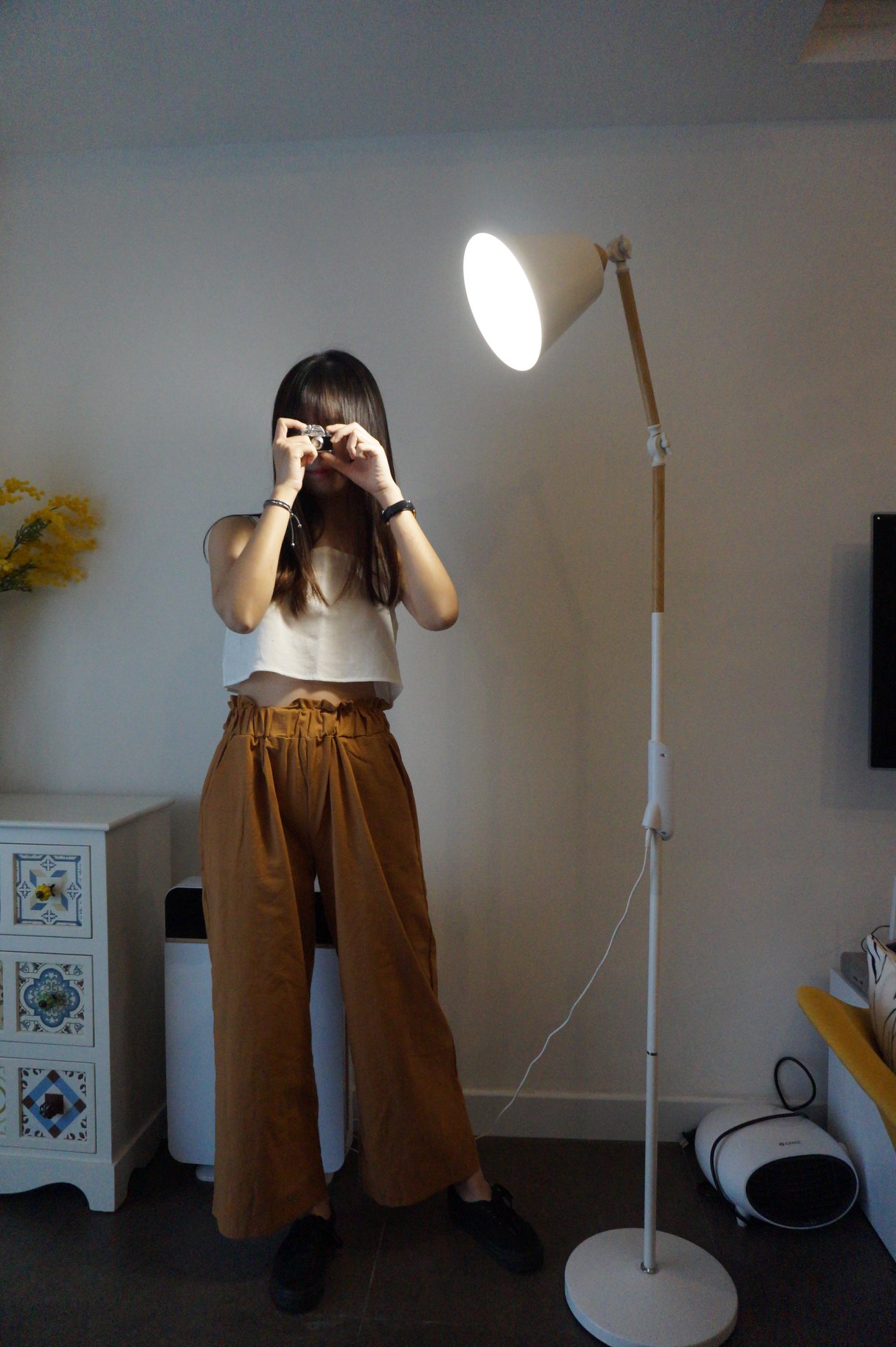 棉麻薄身打㡳外穿兩用吊帶上衣