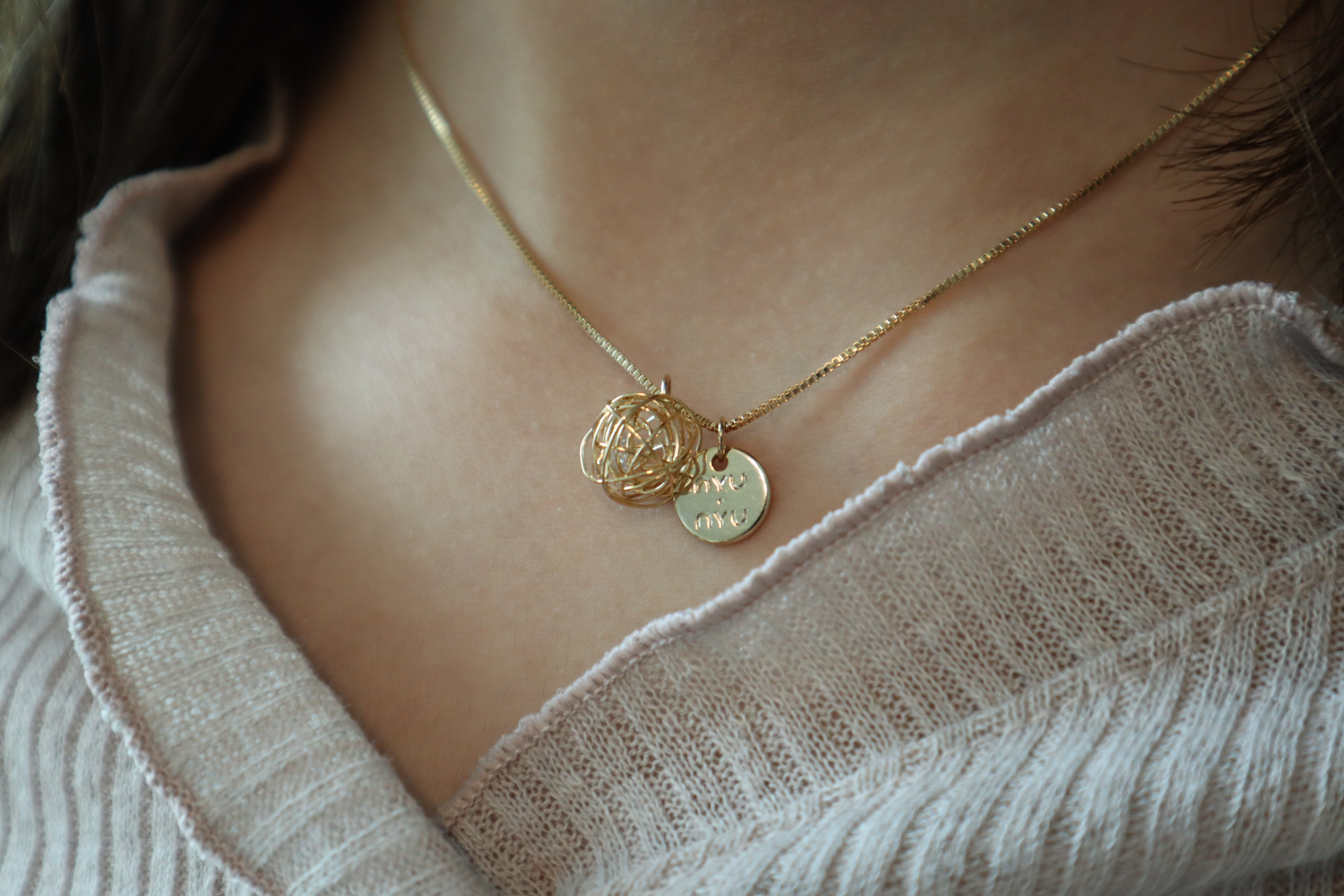 清透蔓語頸鏈 金色  (單買包平郵)