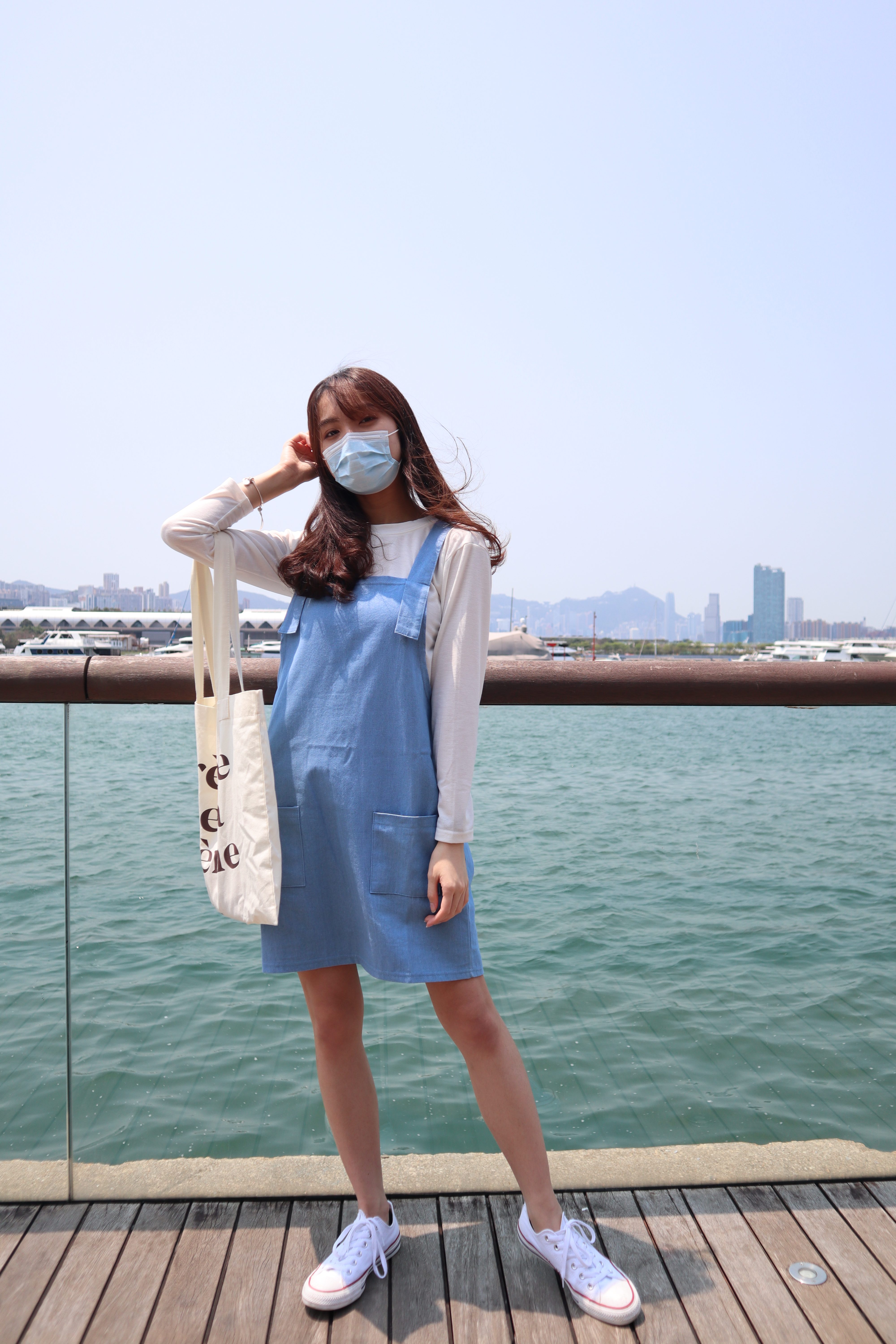 休閒薄款工人裙 兩色入♡