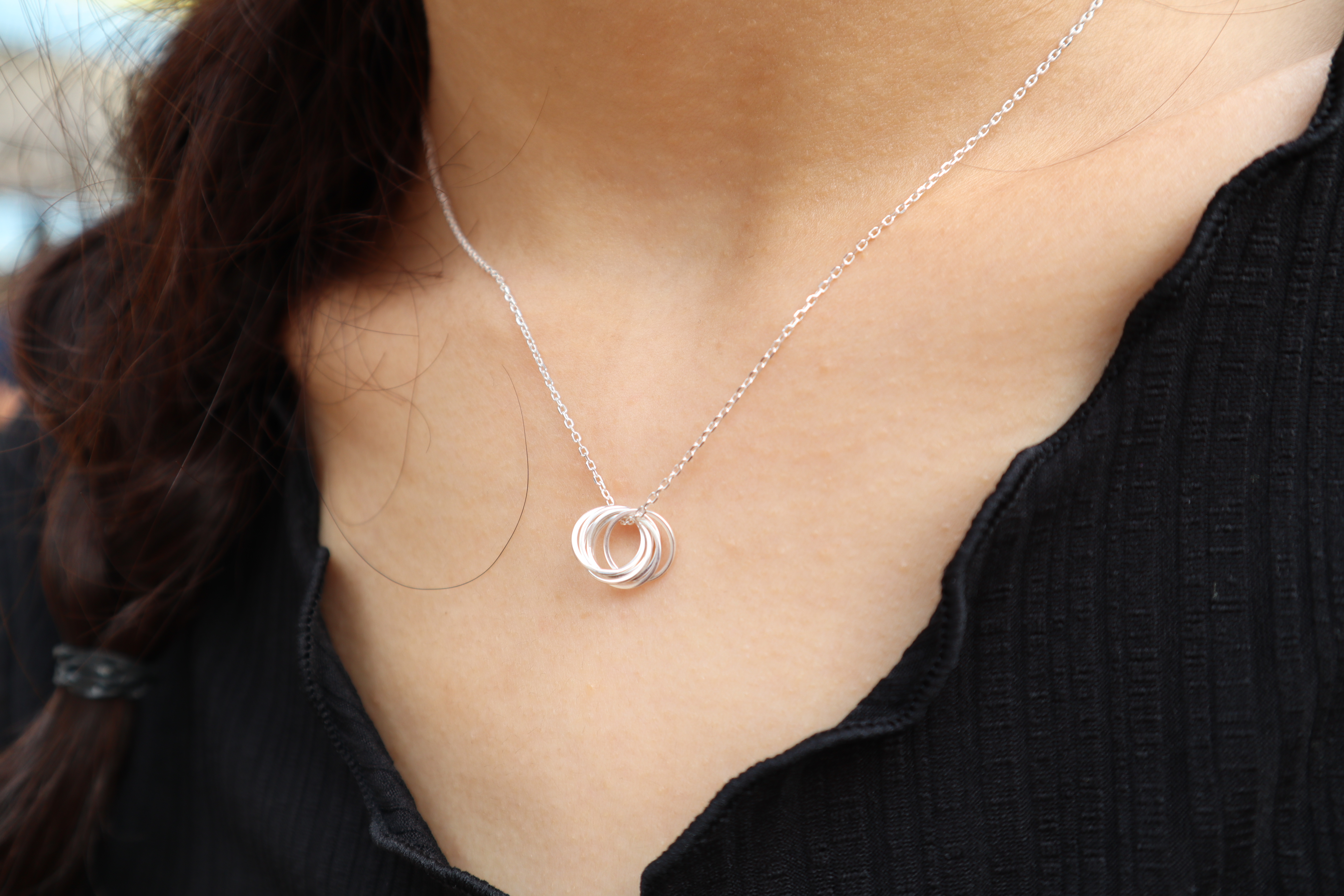 925純銀♡圓圈空間鎖骨鍊