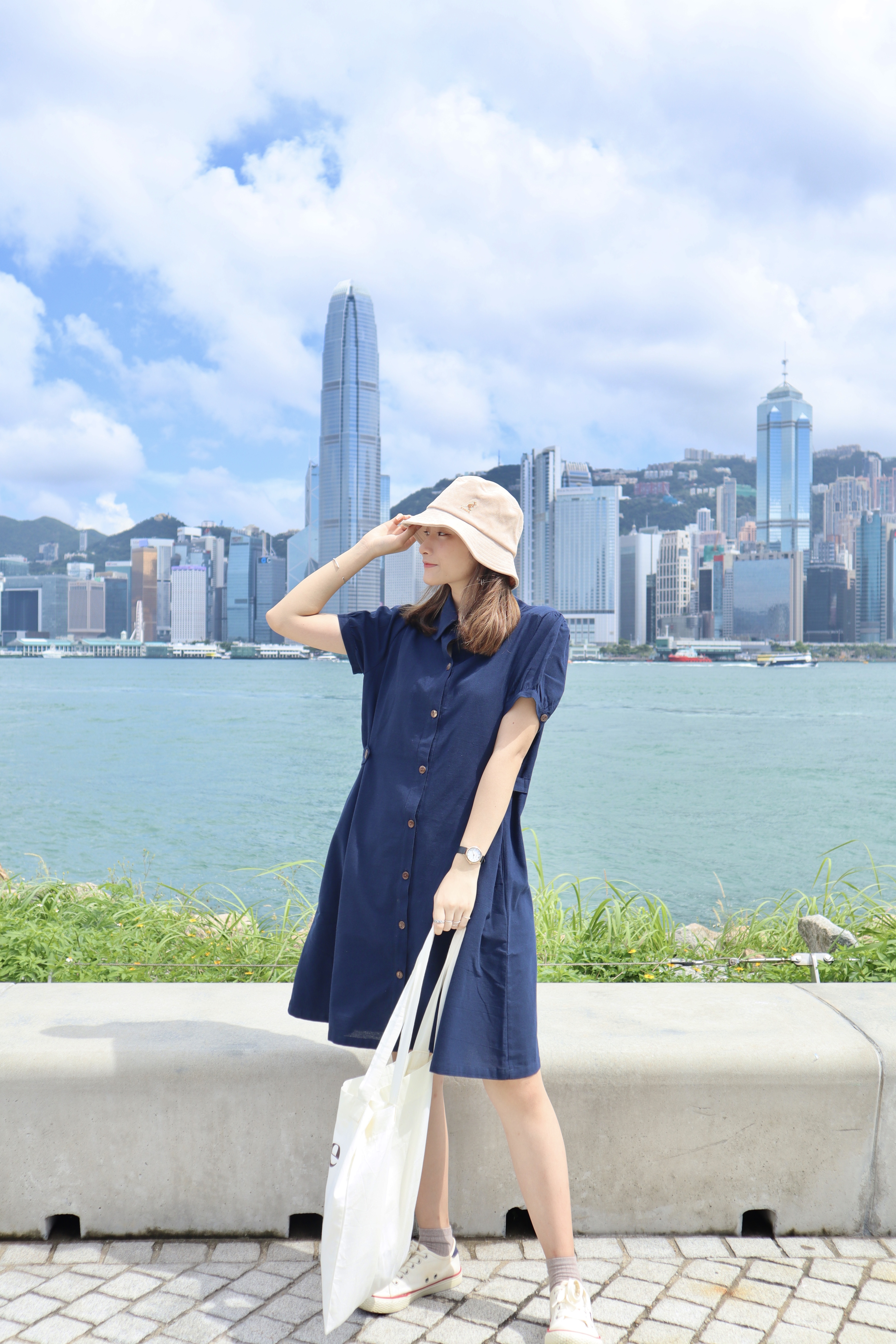 *瑕疵品* 微胖/肉肉女生可穿 棉麻收腰及膝OPS