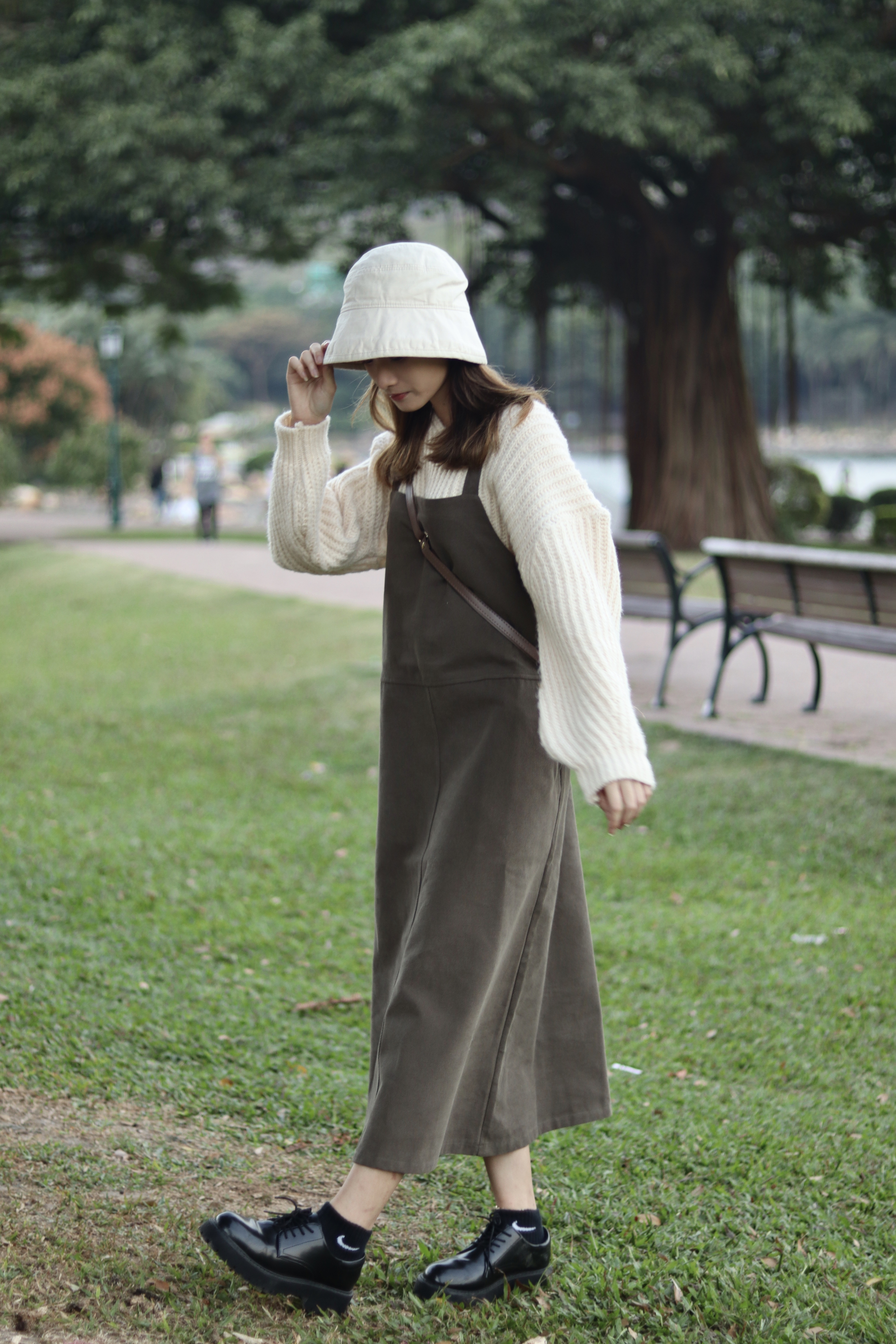 高個子/微胖女孩友好 秋冬外褡工人長裙