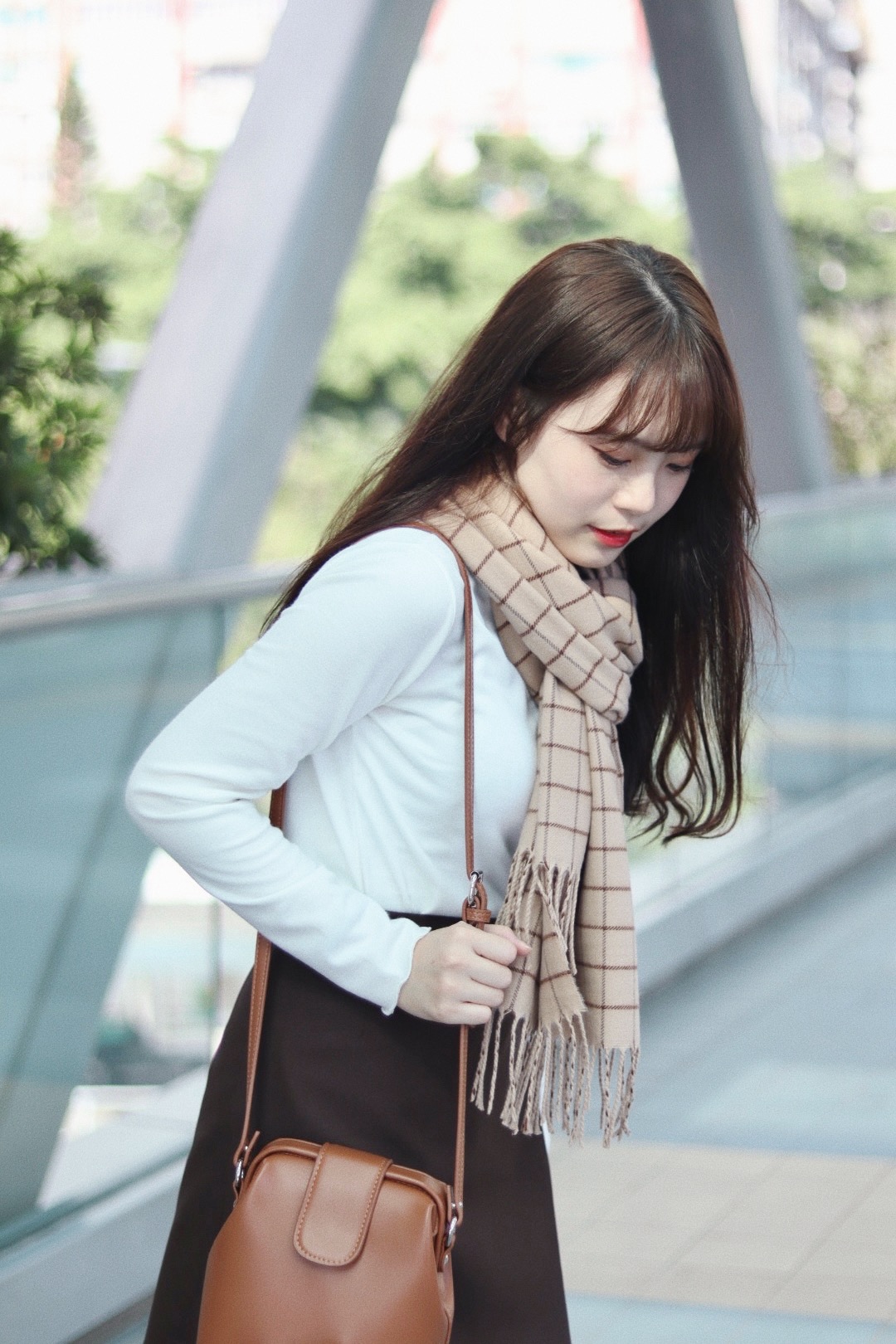 (預訂) 超柔滑細格紋頸巾 3色入