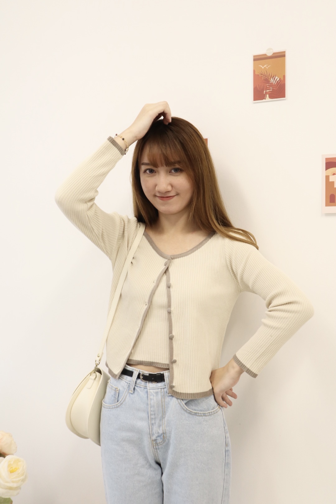 拼色套裝 | 吊帶背心 + 小外套