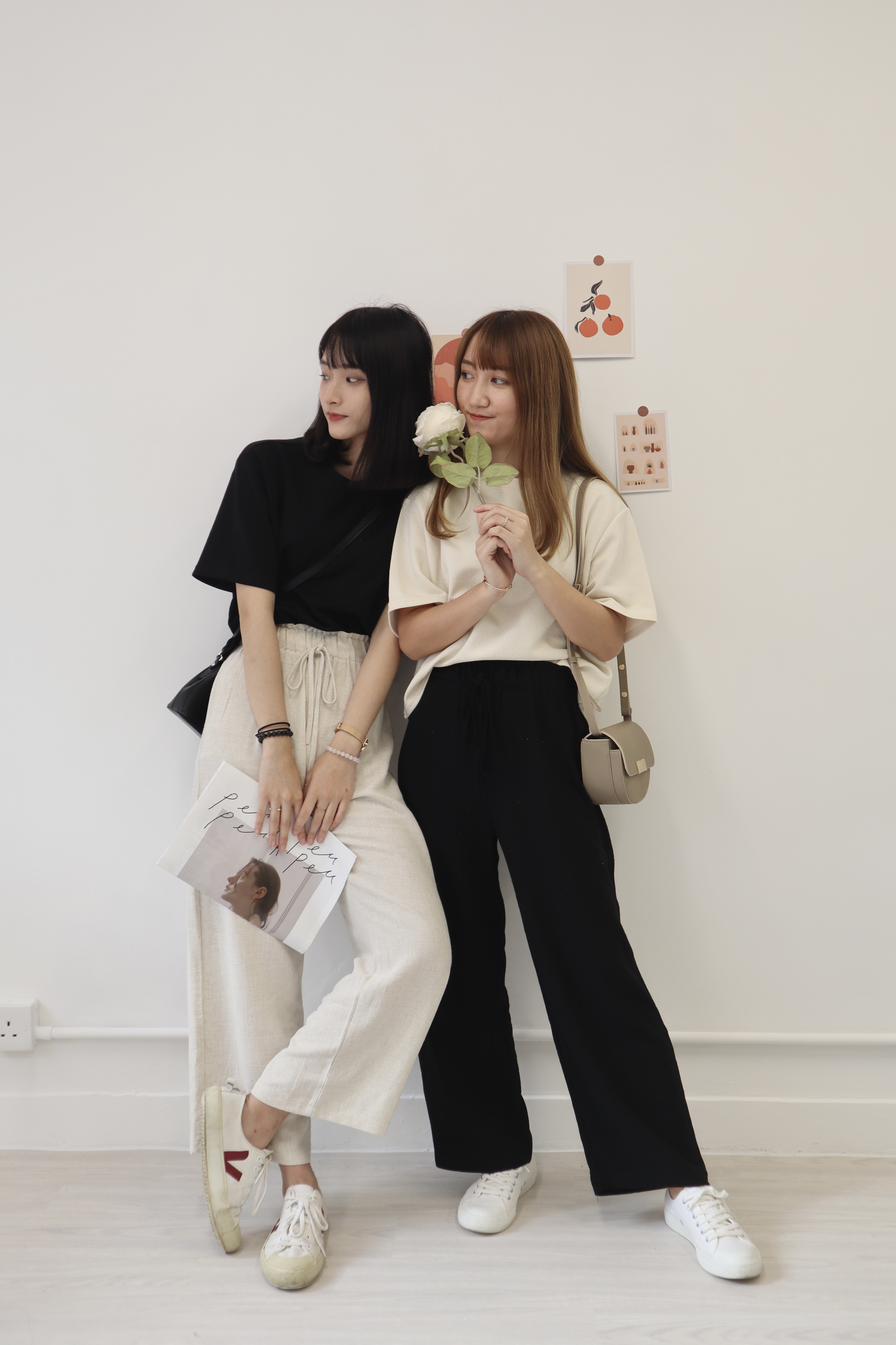 超顯高! 橡筋腰棉麻闊腳褲 3色入