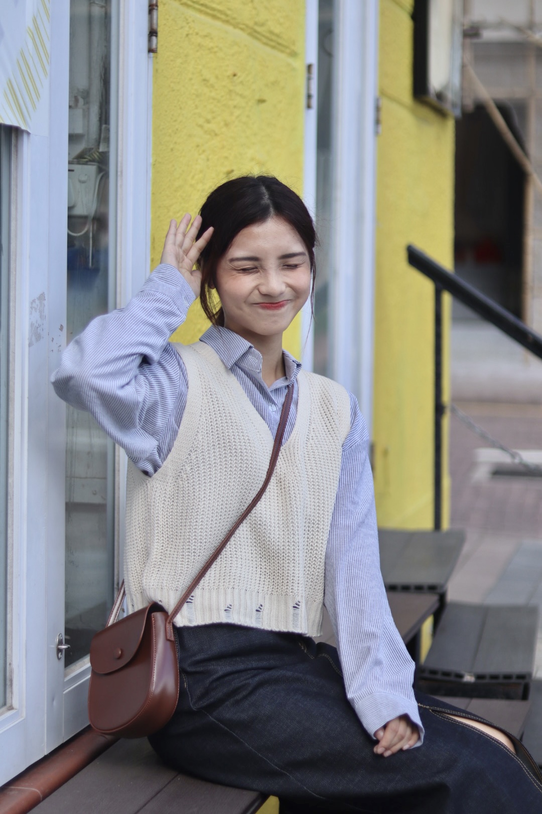 秋冬必備款 尾部破損外搭冷背心 兩色入