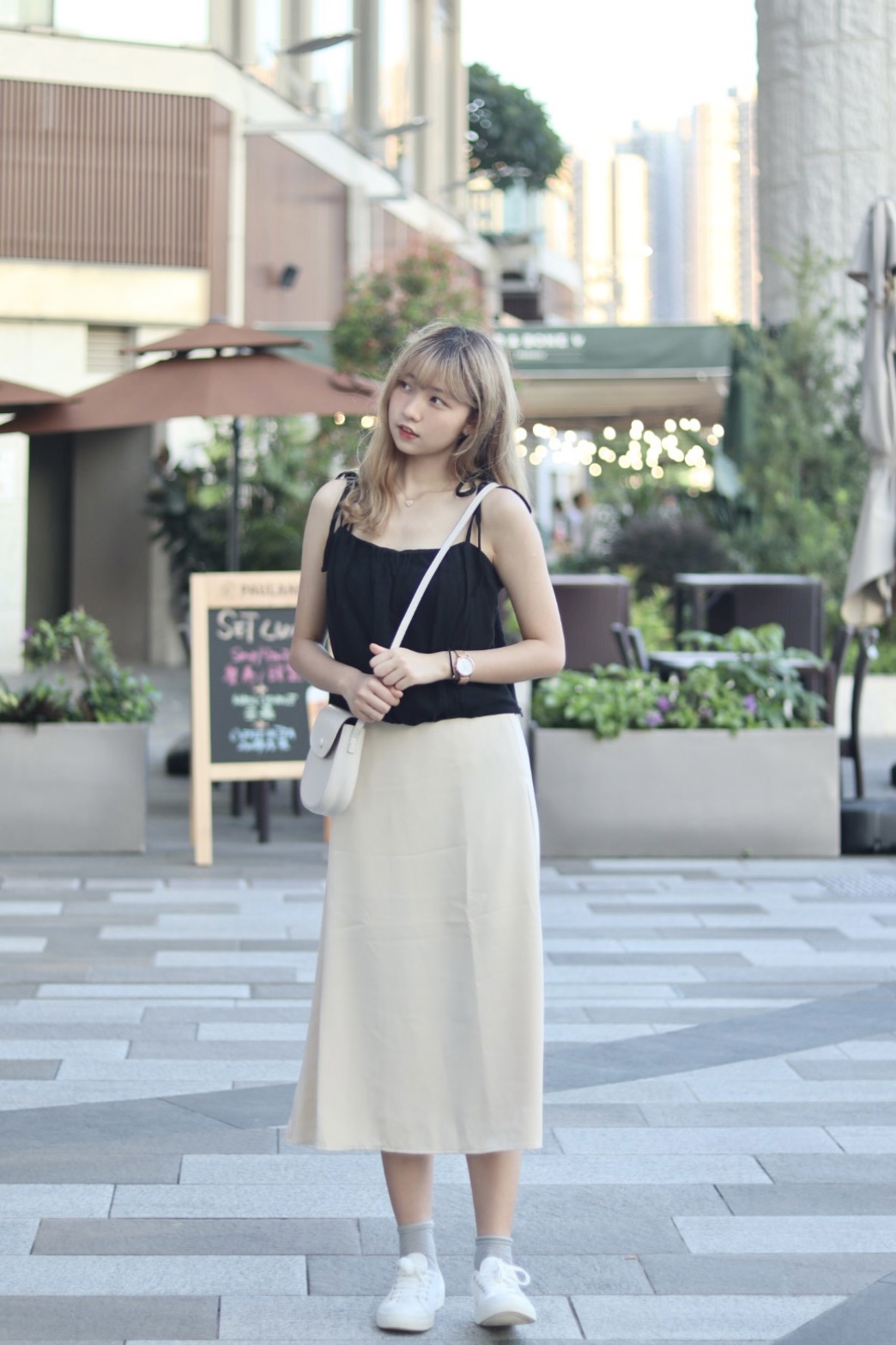 上班百搭柔滑半截中長裙 4色入