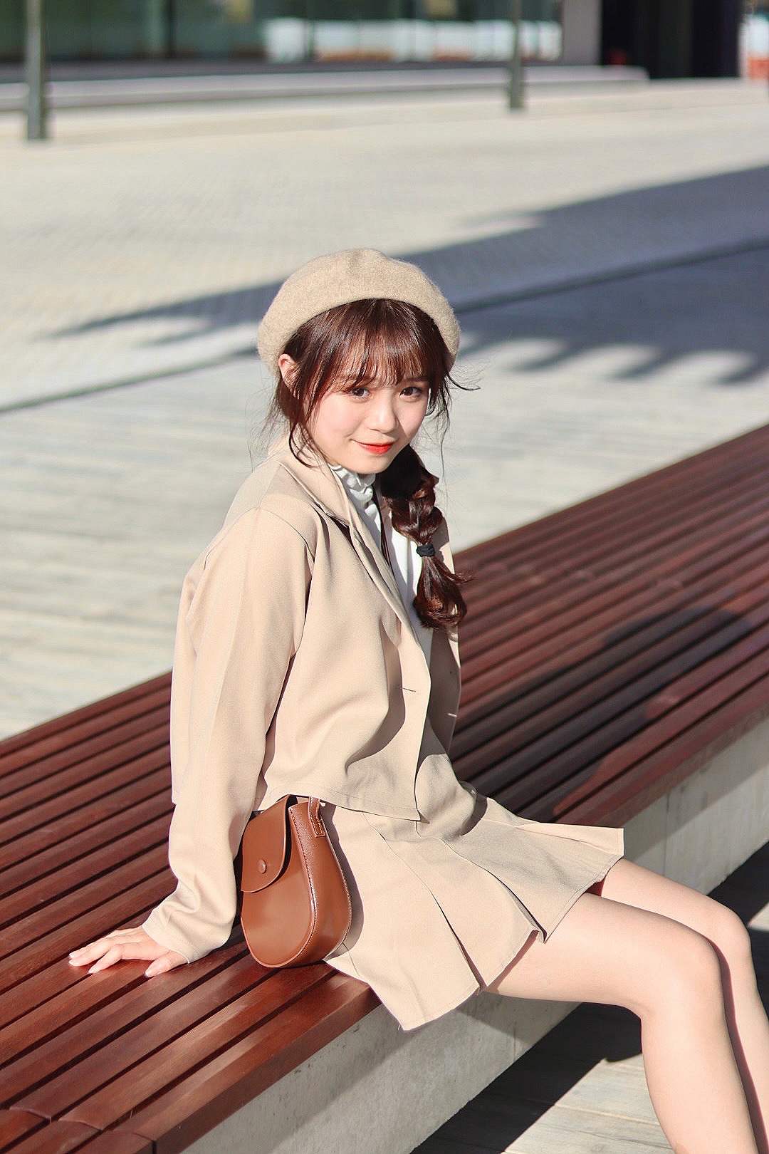 學院風套裝 短身西裝外套+百褶裙 兩色入