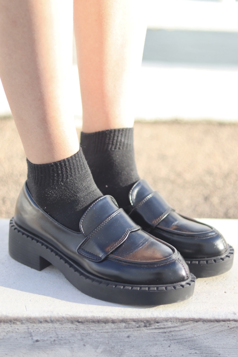 經典光滑皮款樂福鞋