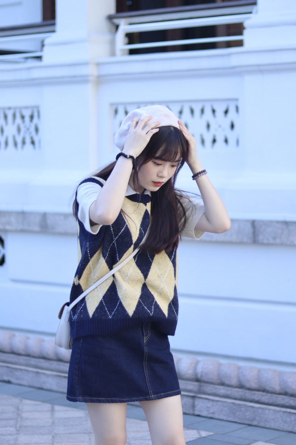 高級感菱格冷背心 兩色入