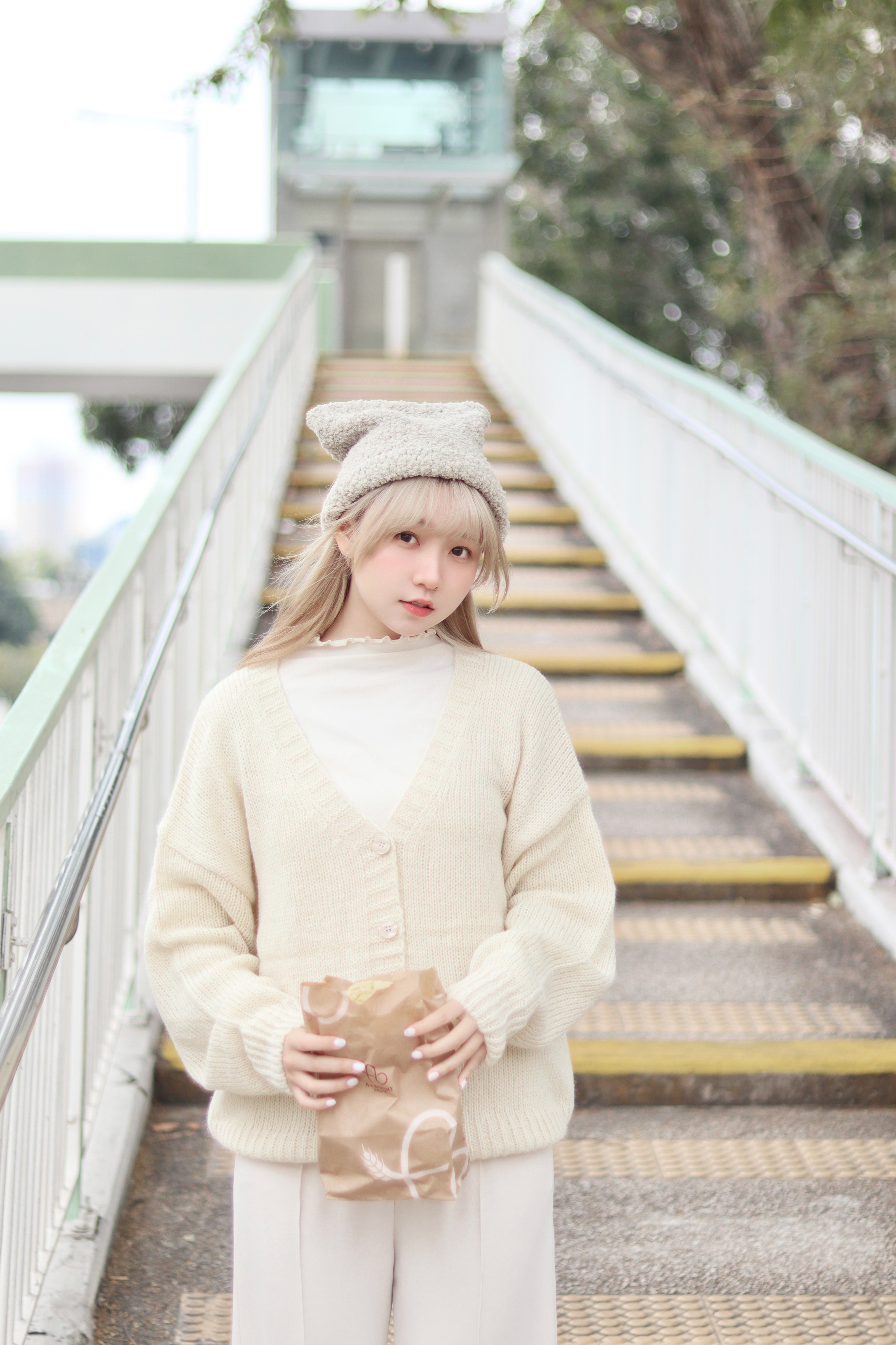 Oversized慵懶針織排扣外套 兩色入