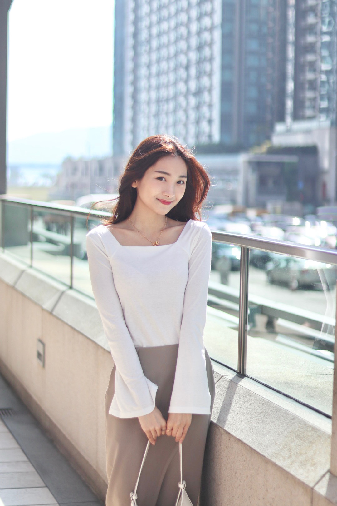 顯瘦方領喇叭袖基本款上衣 3色入