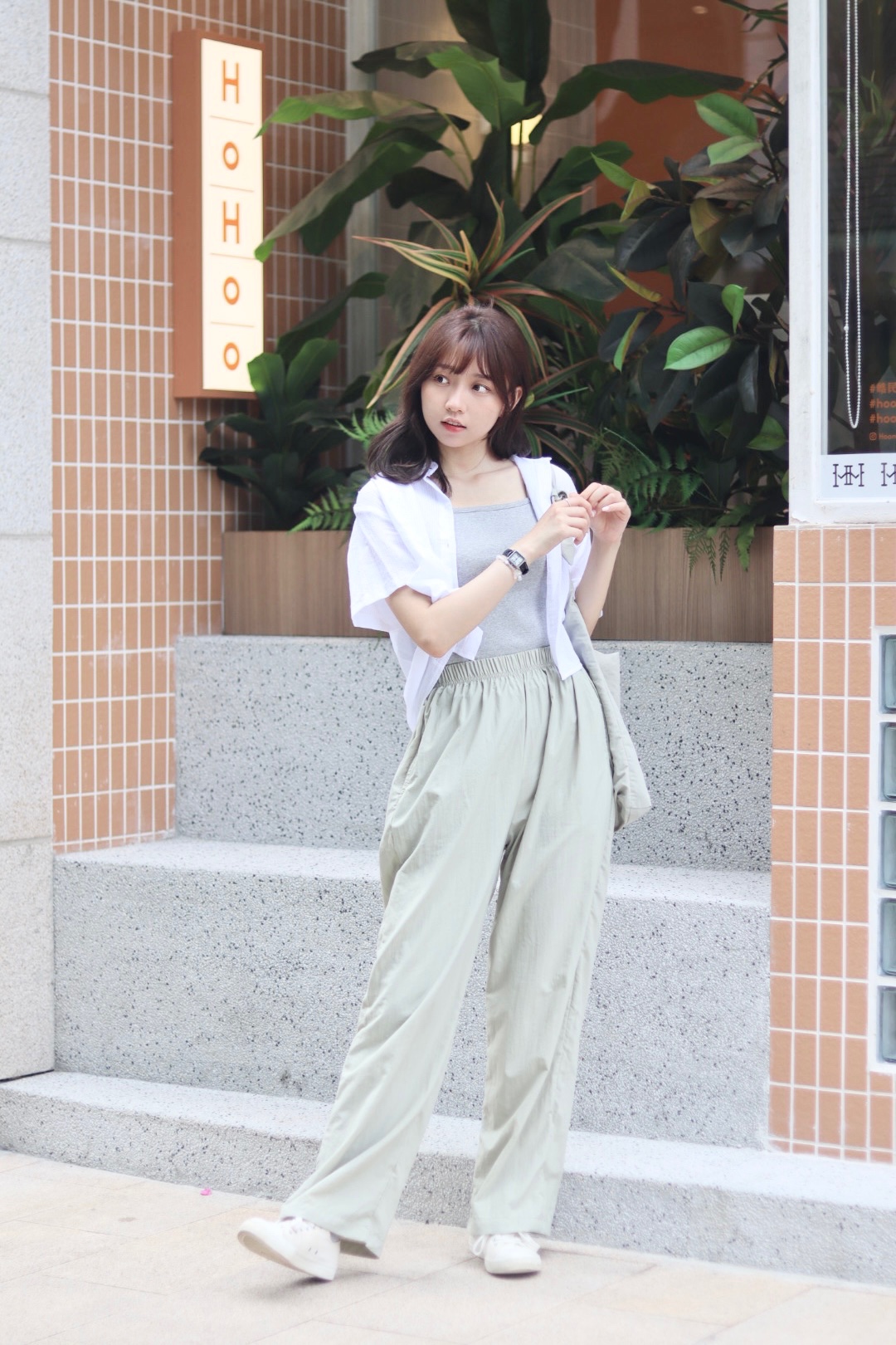 高個子專屬 橡筋腰索索料夏日必備闊腳褲