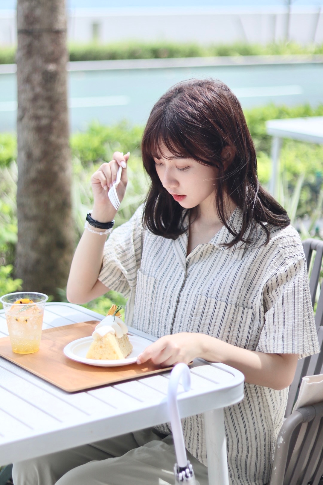 挺身BB棉配色直間紋裇衫上衣