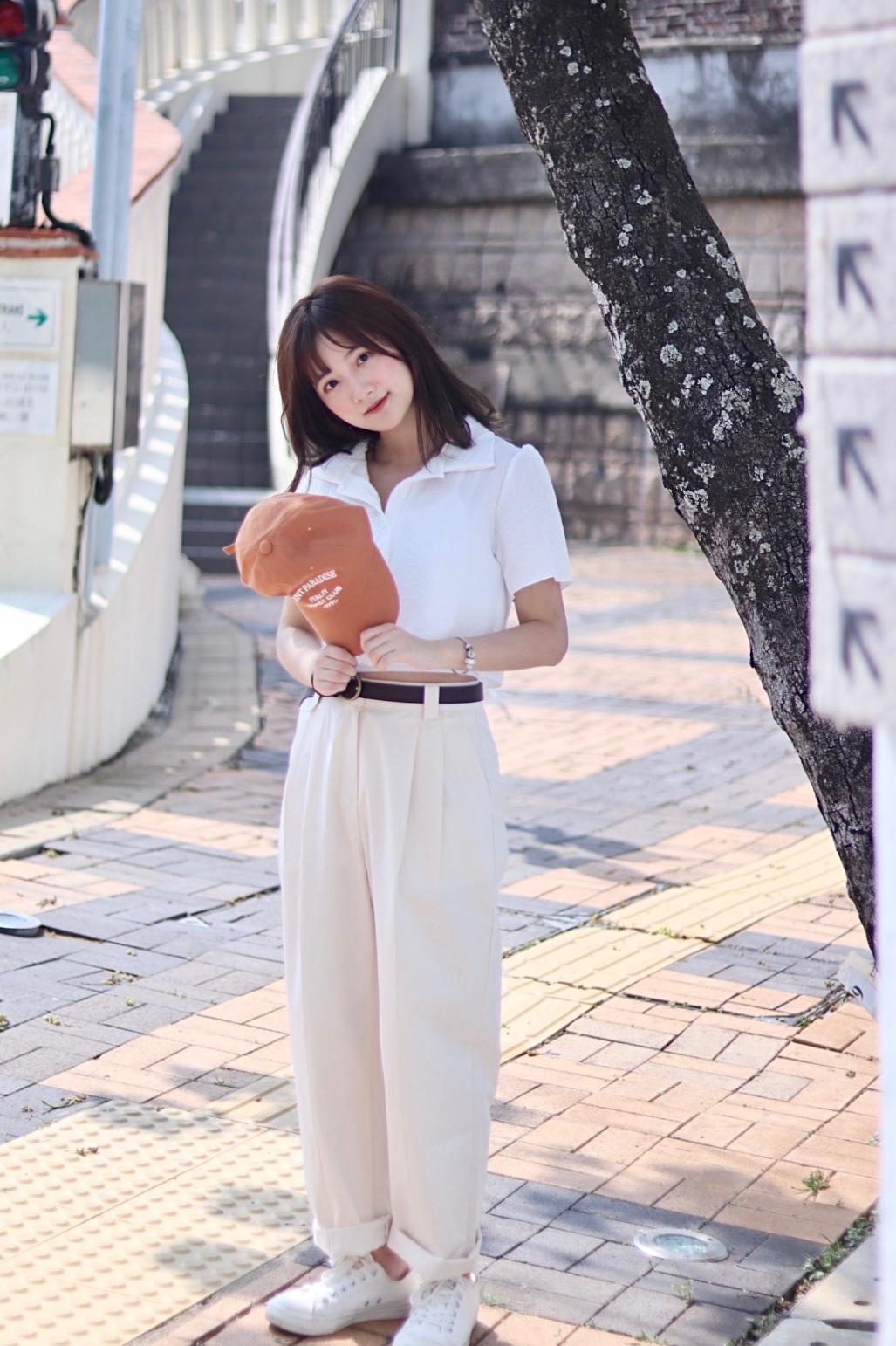 有分碼! 銀扣顯瘦皺摺直腳褲