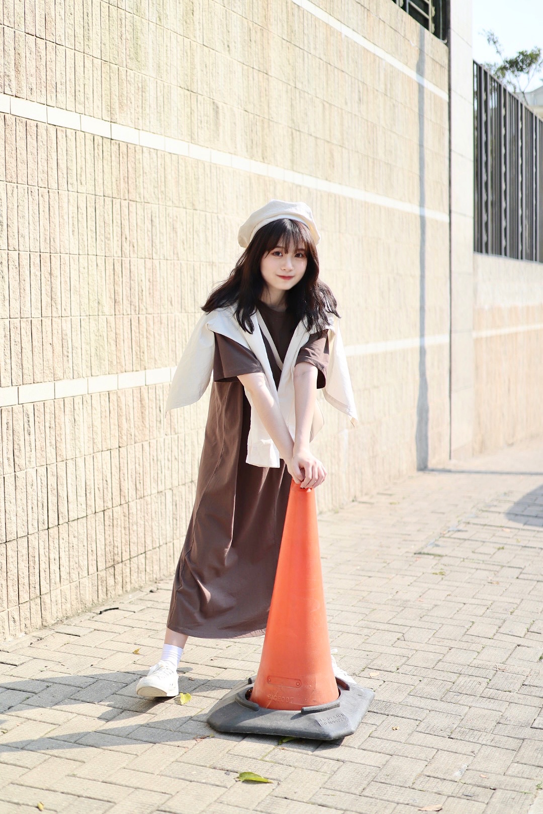 懶人必備圓領中線落肩 T-shirt Dress 兩色入