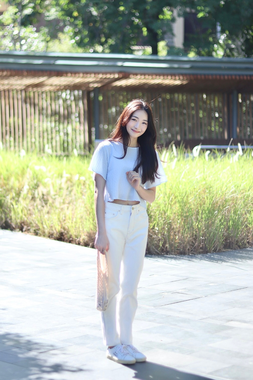 有分碼! 簡約明線修身彈力直筒褲