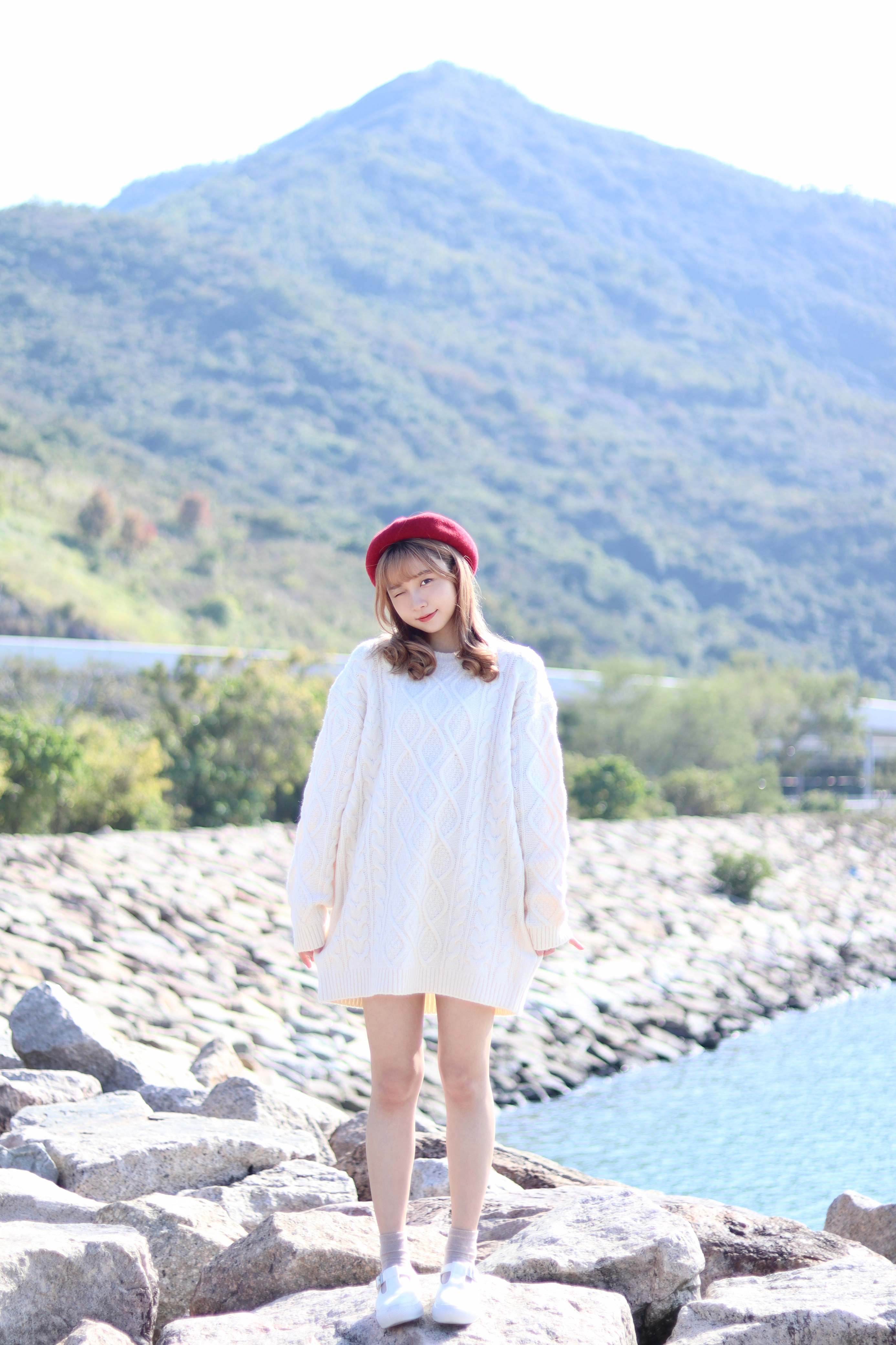 店主自留款 極親膚厚身麻花圓領寛鬆版型針織OPS