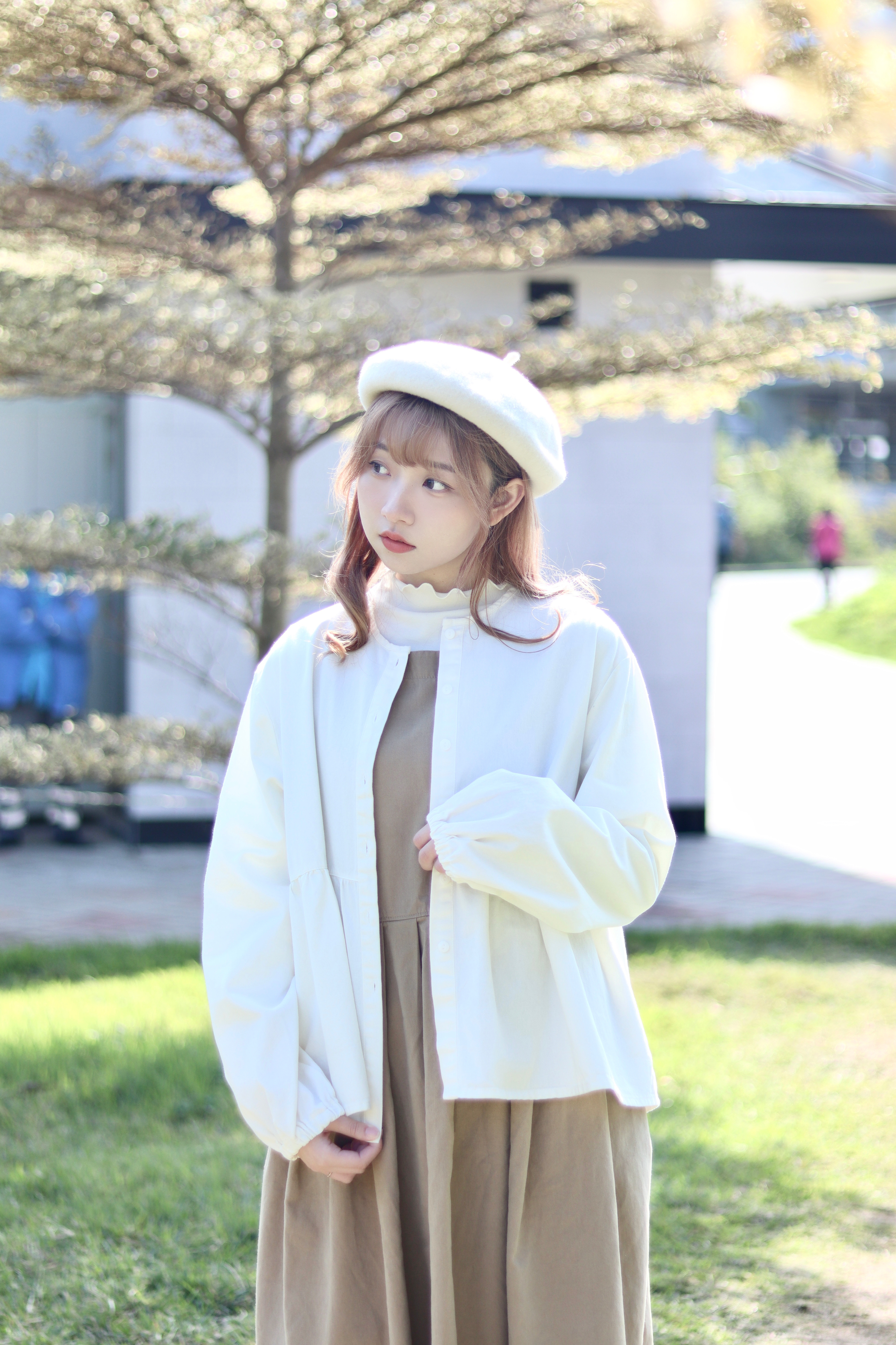 兩種穿法! 日系圓領鬆身長袖上衣 新增至兩色入