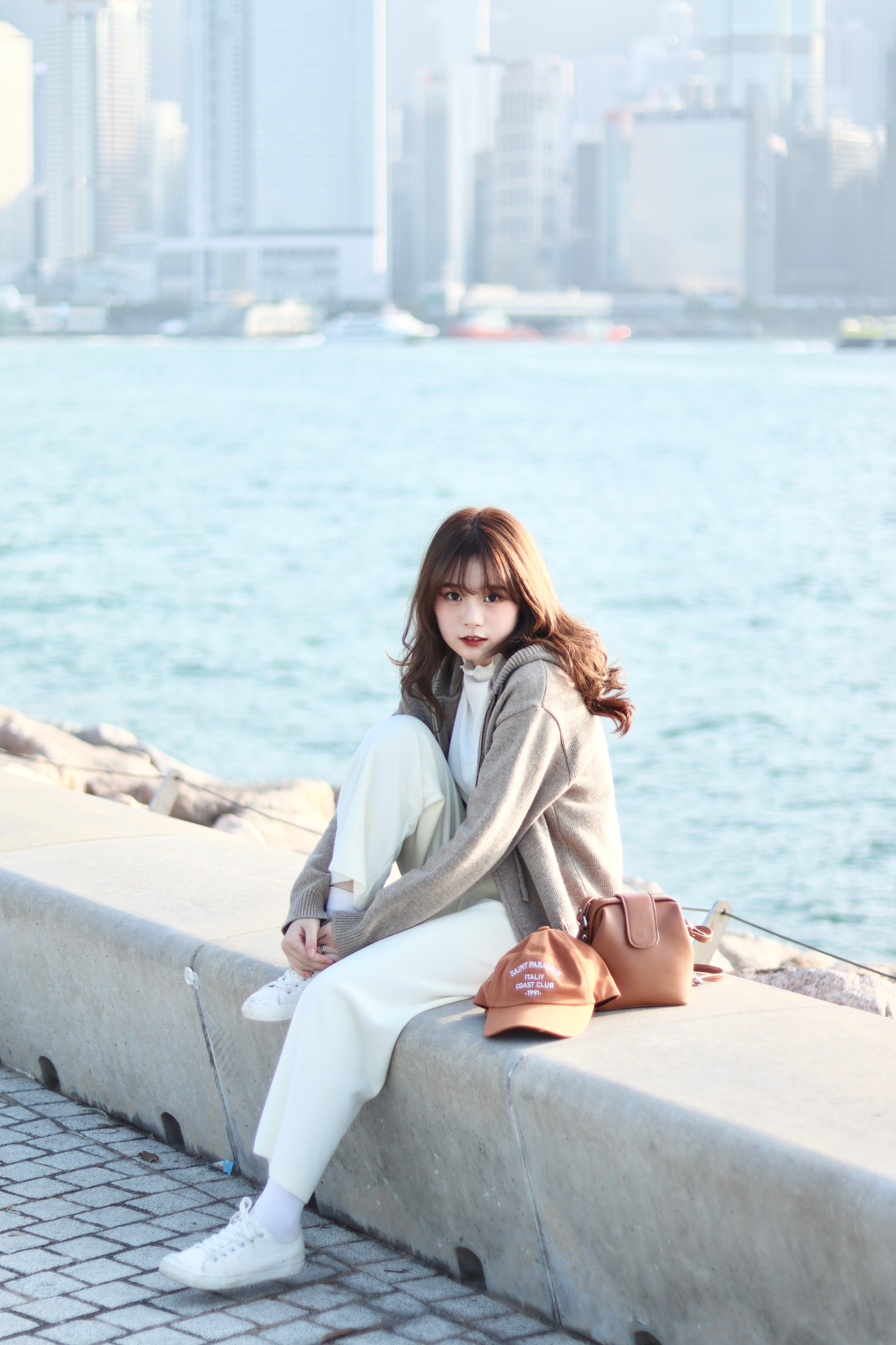 骨架小適合 橡筋腰燈芯絨直筒闊腳長褲