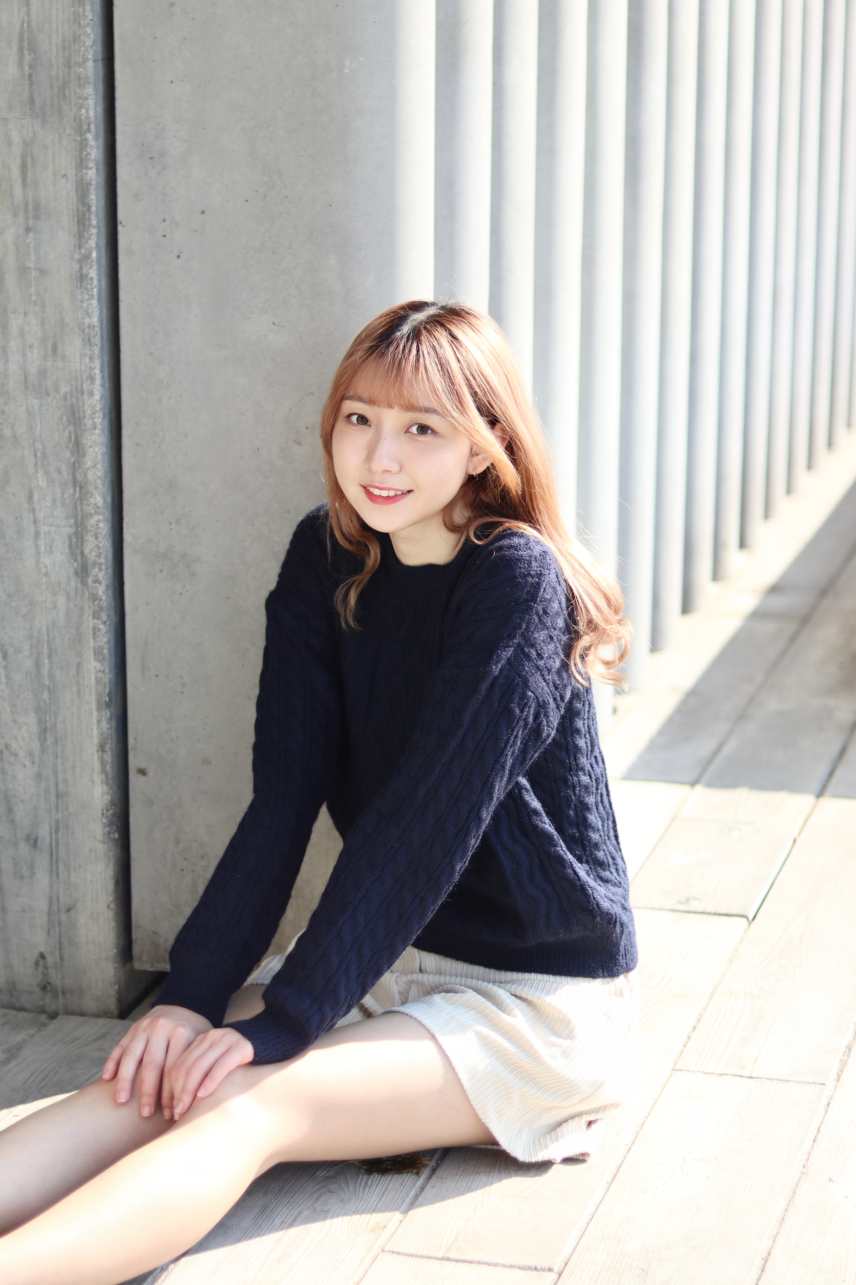 麻花圓領落肩親膚針織上衣