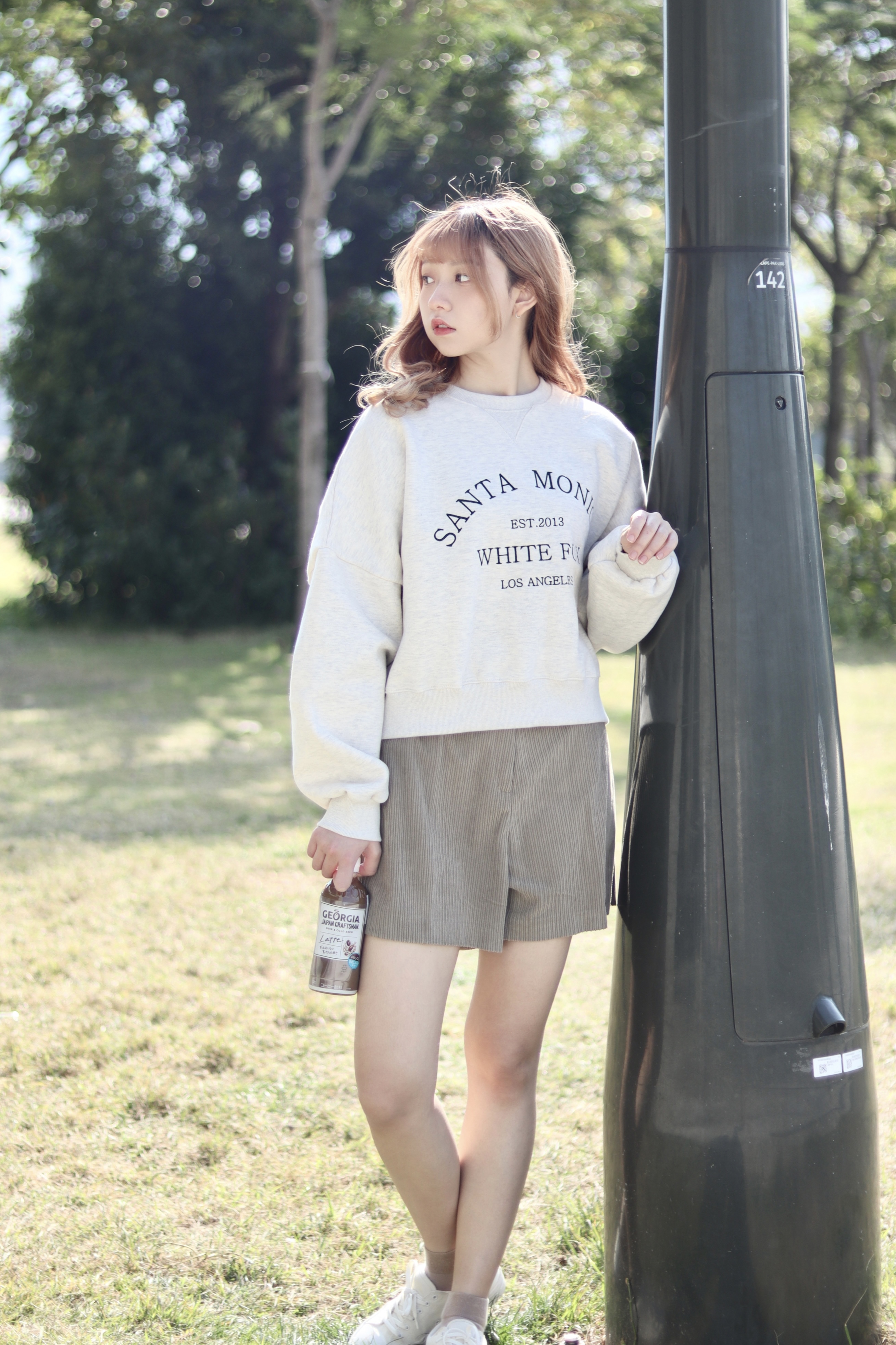 半橡筋腰燈芯絨A字有側袋銀扣短褲 兩色入