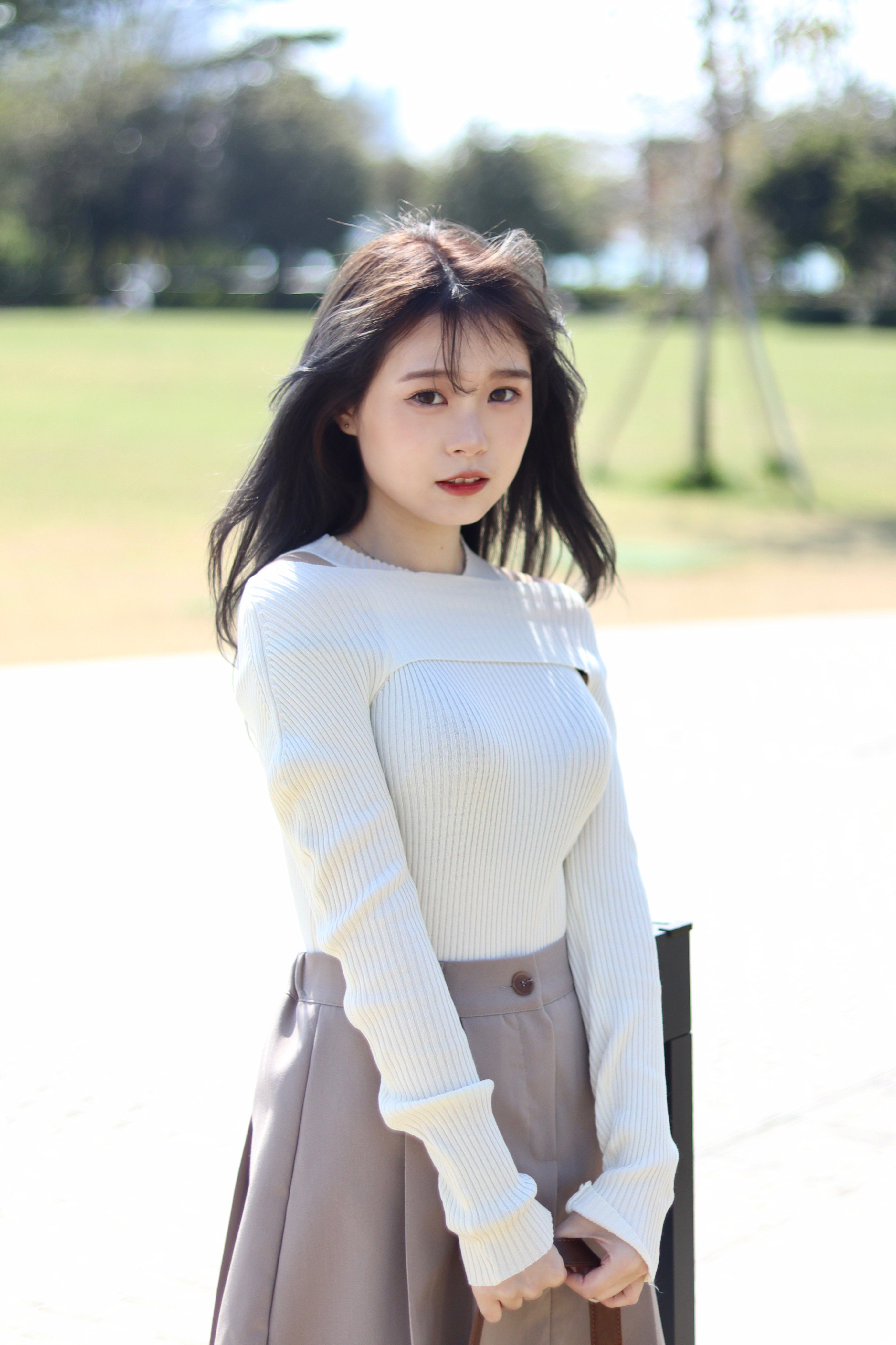 微性感直間紋大彈性針織背心連短身外搭套裝