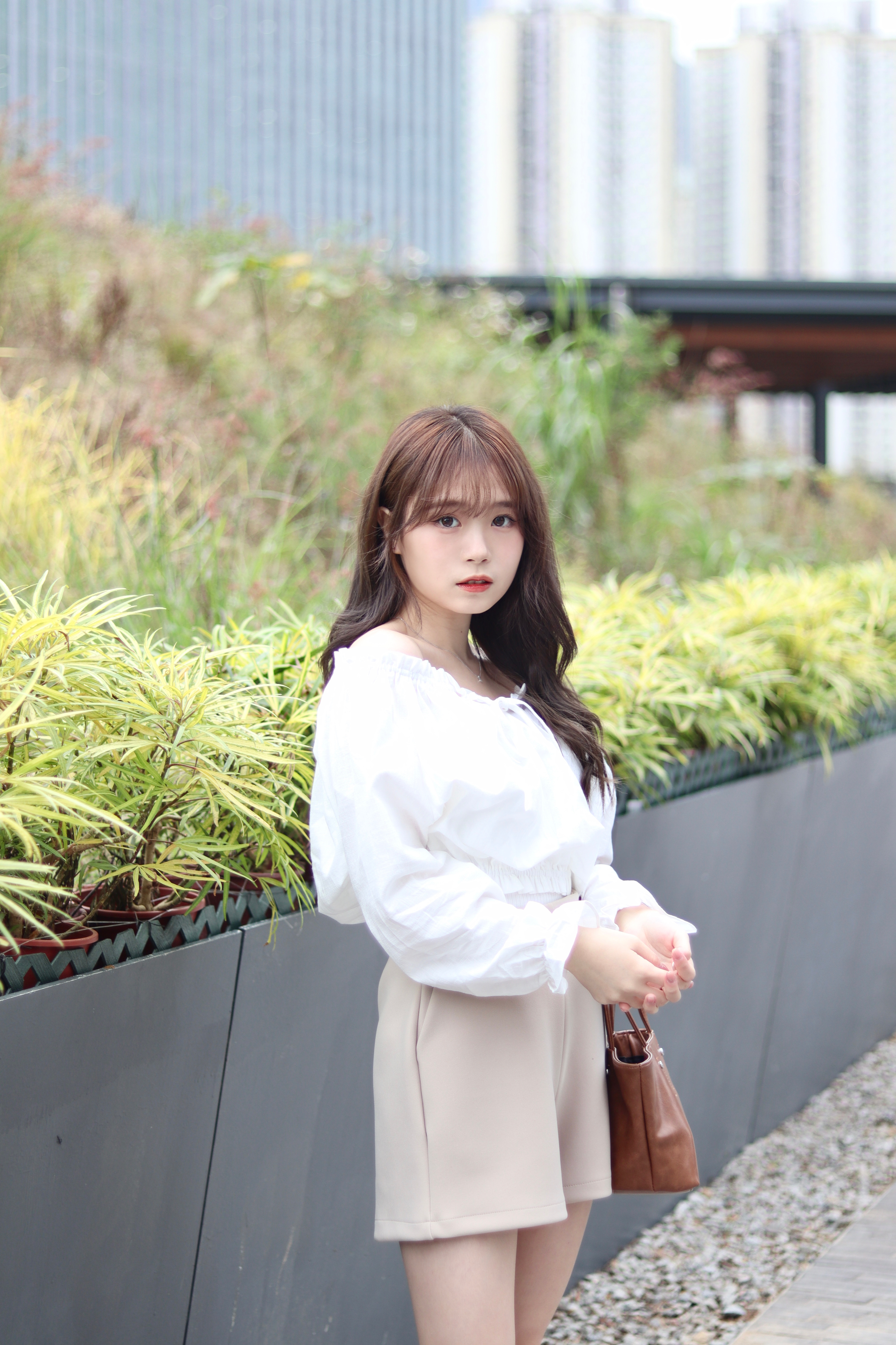 氣質一字膊綁結短身上衣