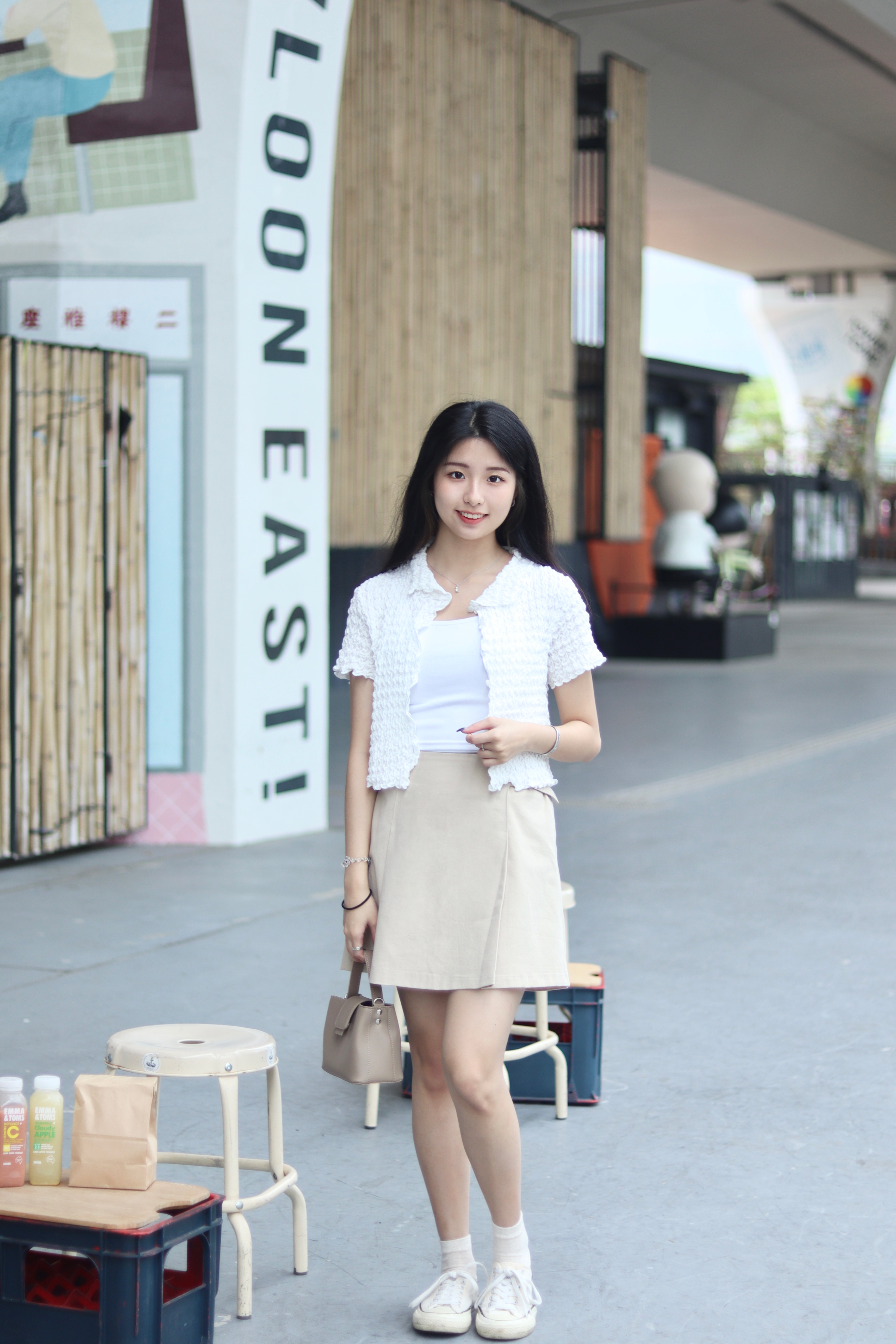 韓系半橡筋腰可調節腰圍壓摺短裙 內附打底 3色入