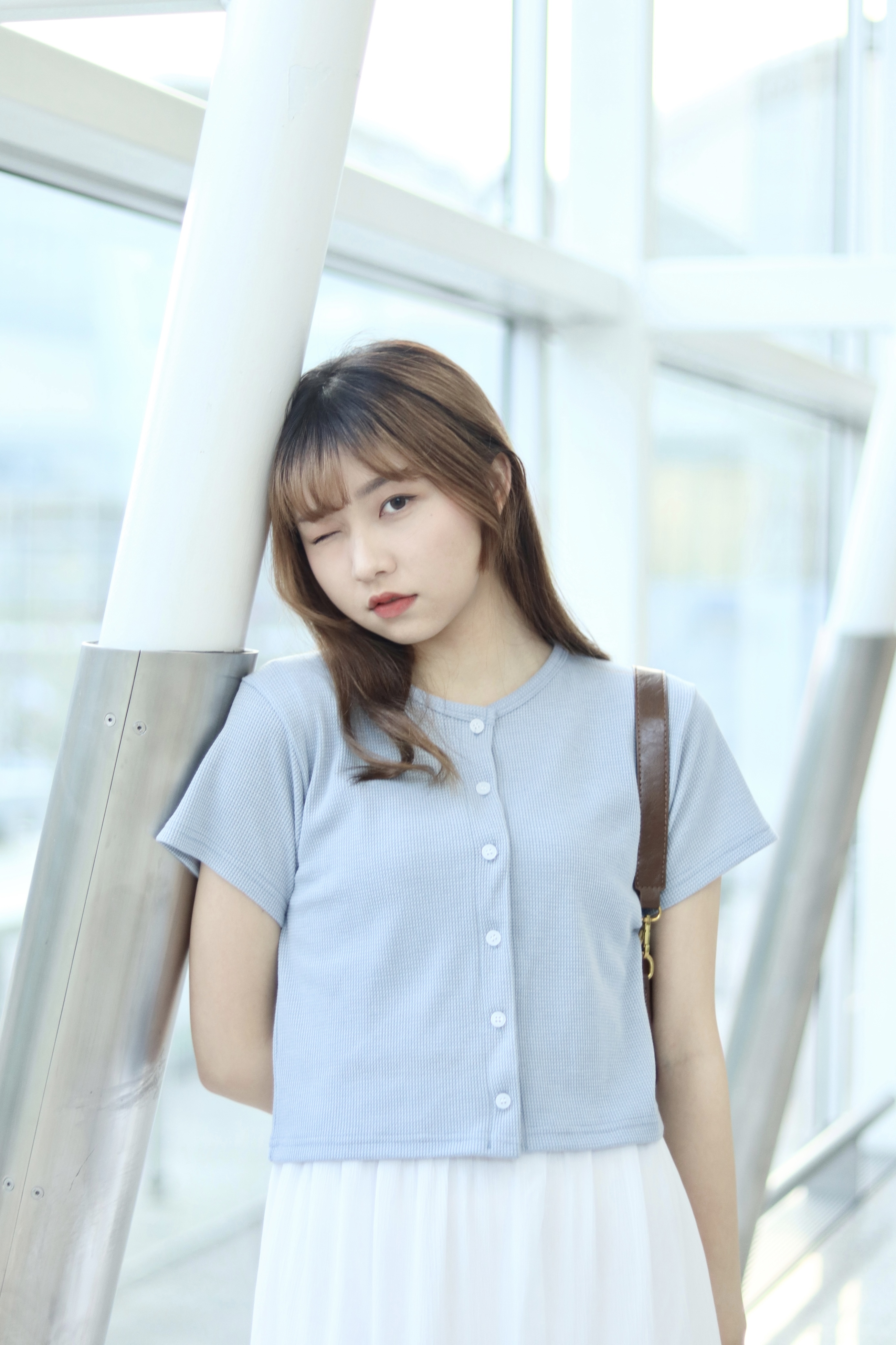 店主自留款 圓領窩夫排扣上衣 4色入