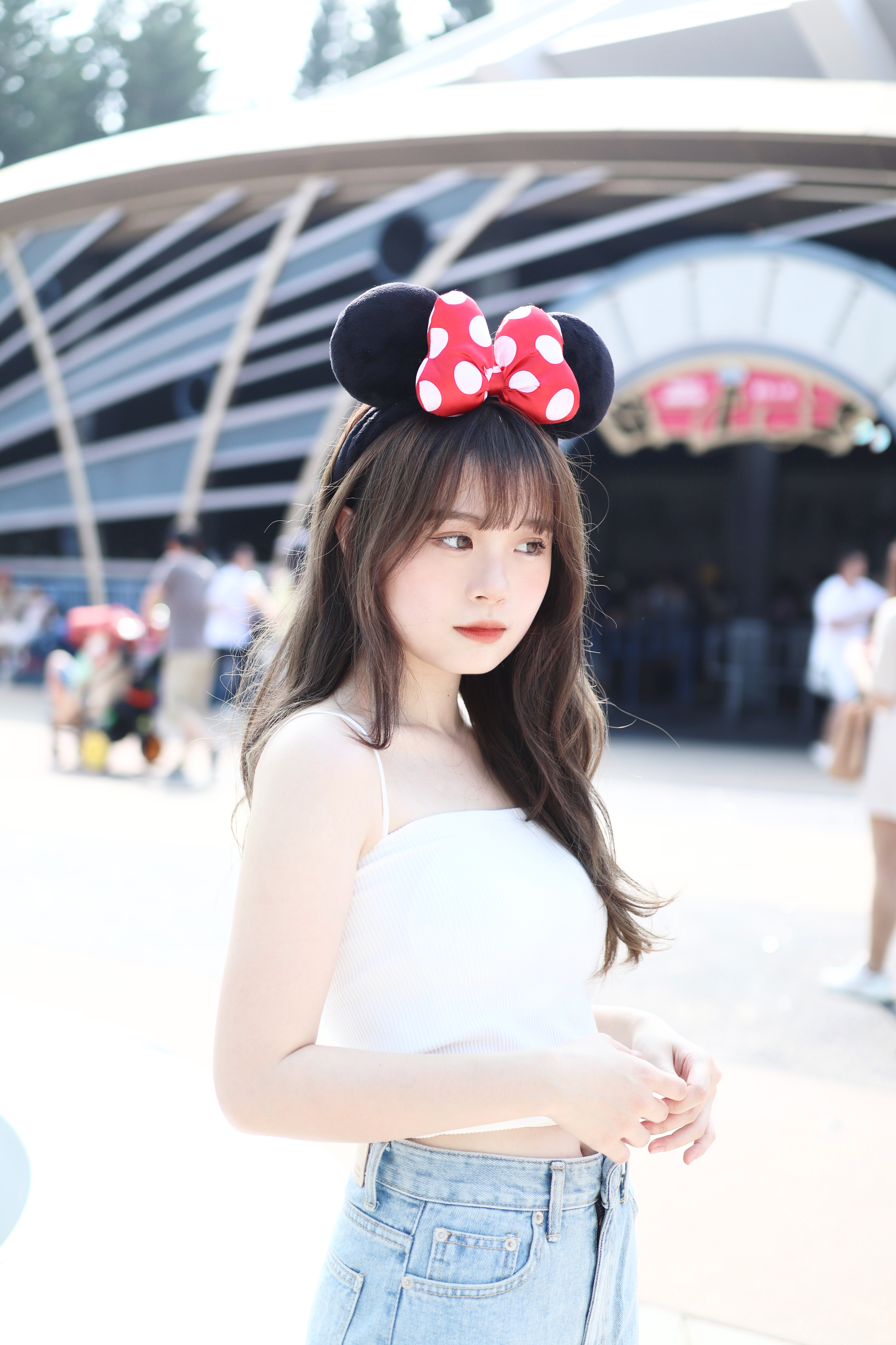 平口直暗紋細肩帶連胸墊Bra top 新增至5色入