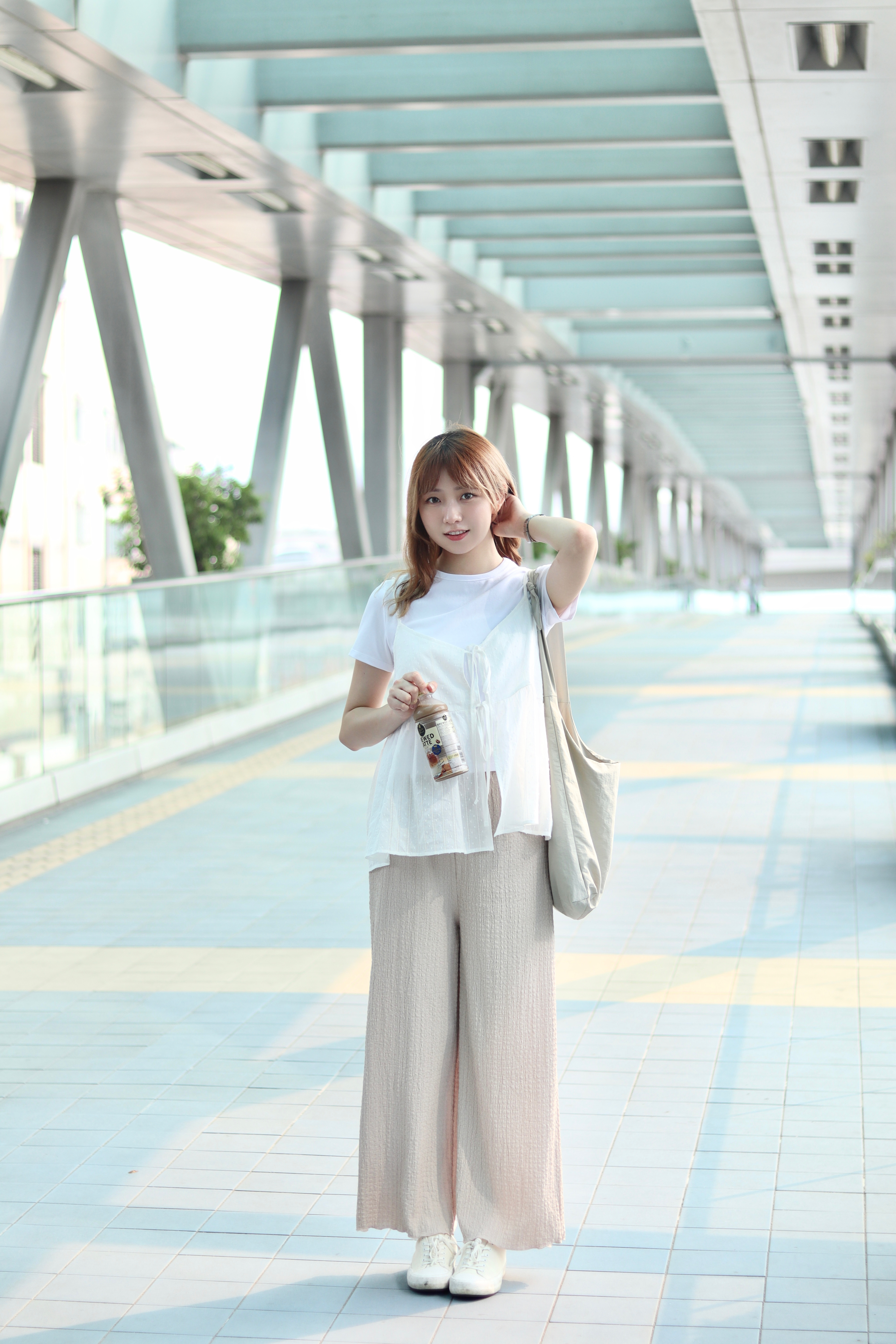 免熨系列 全橡筋腰皺皺垂感捲邊休閒闊腳褲 新增至4色入