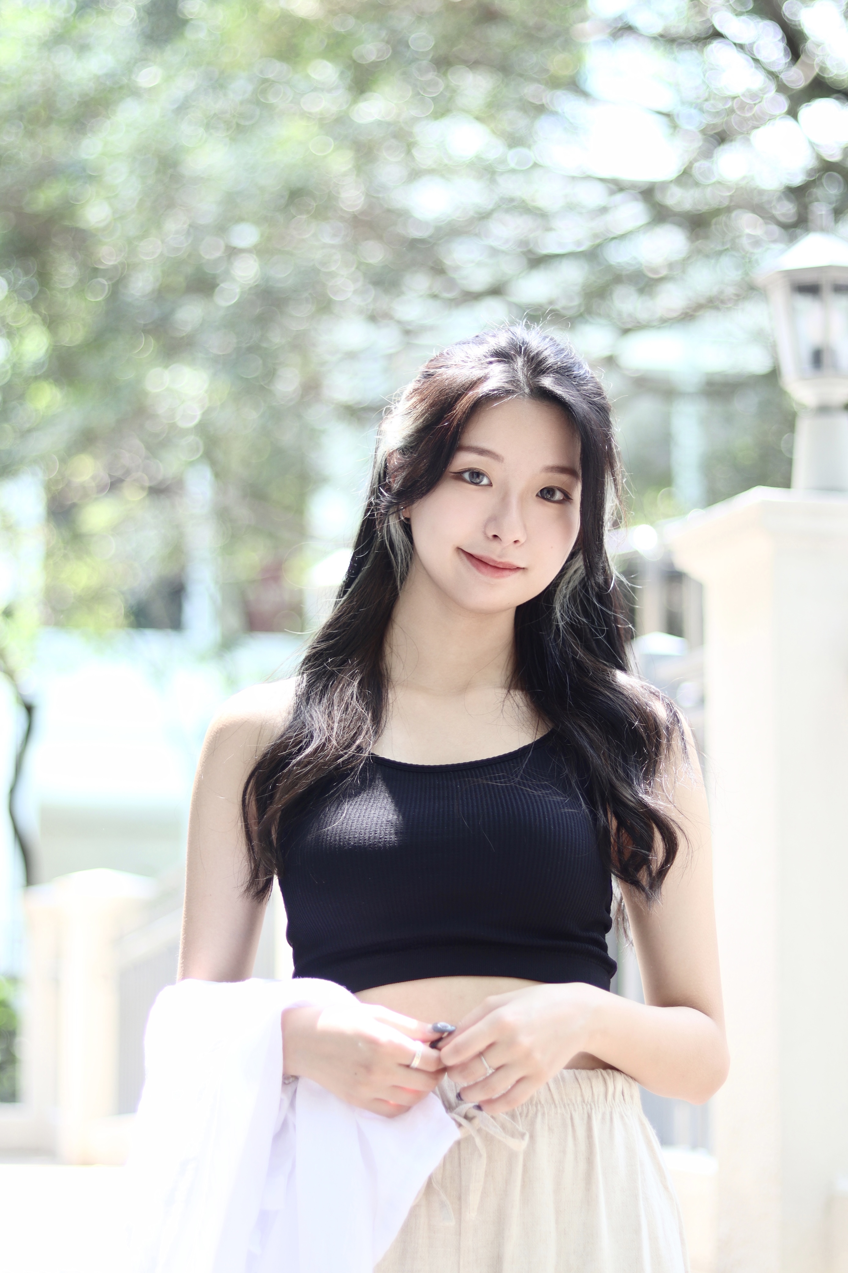 Model自留款! 圓領直紋交叉吊帶短身Bra Top 兩色入