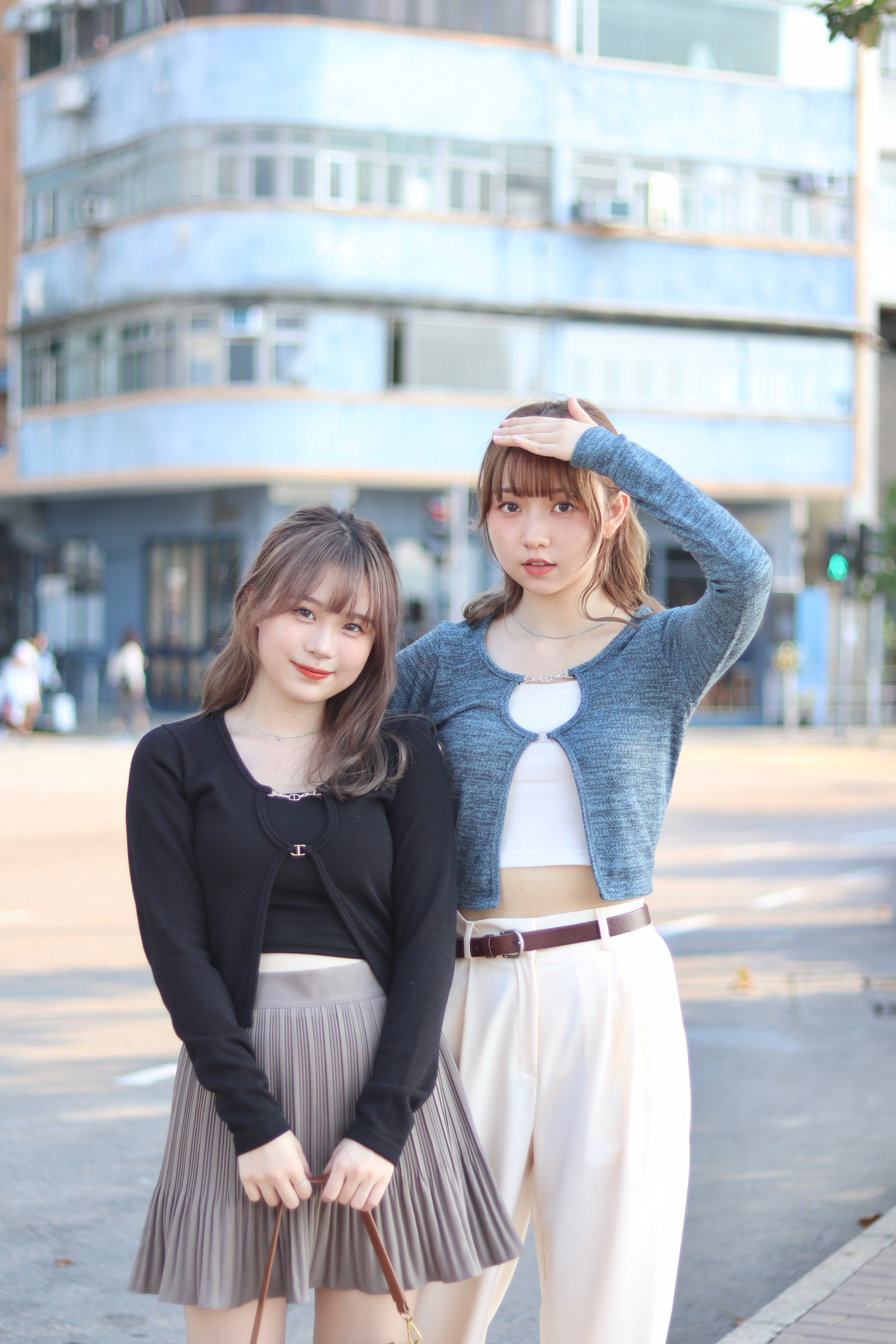 韓系修身圓形雙銀扣外搭 兩色入