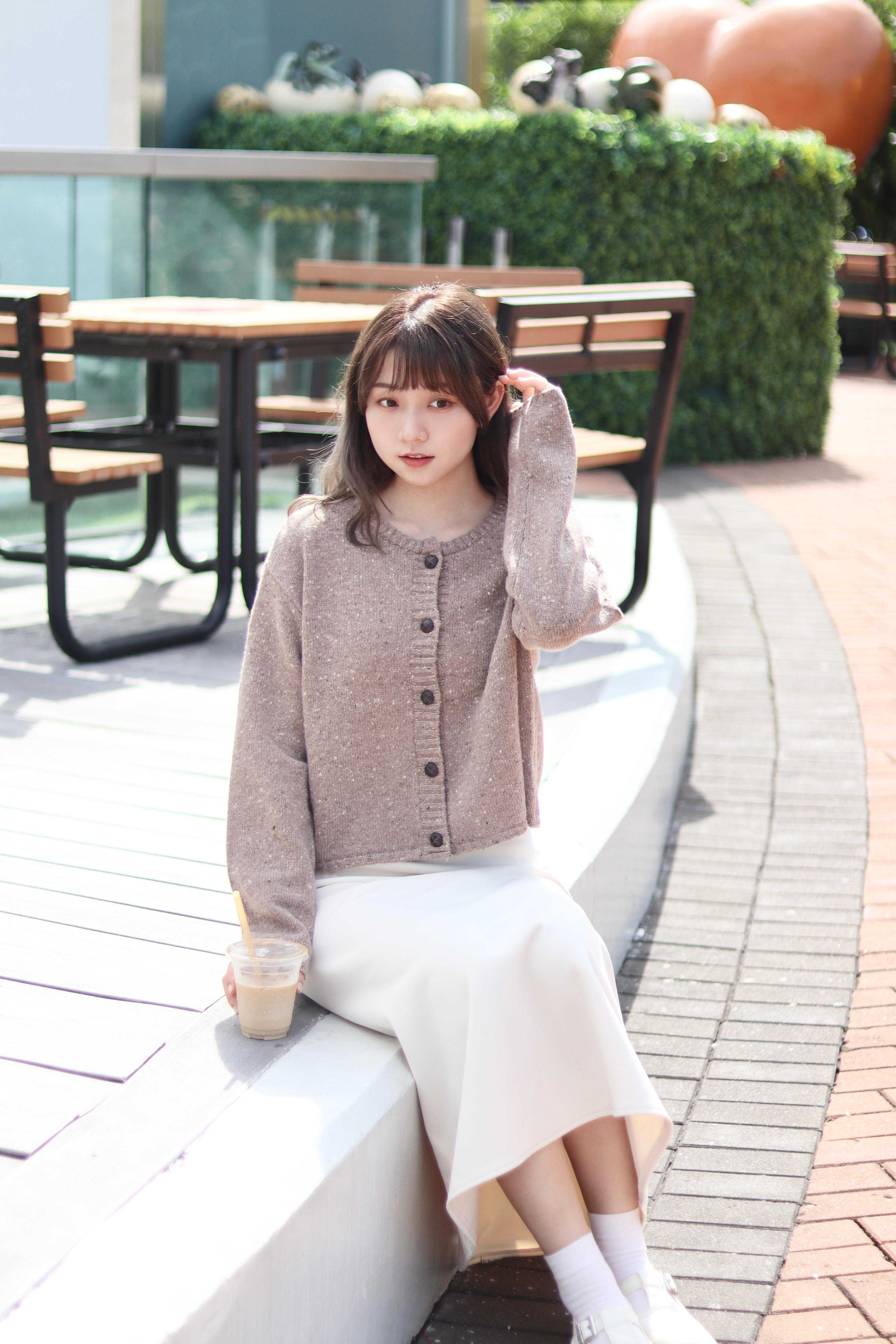 Wool 50! 任何身形可穿的OREO混色針織外套 兩色入