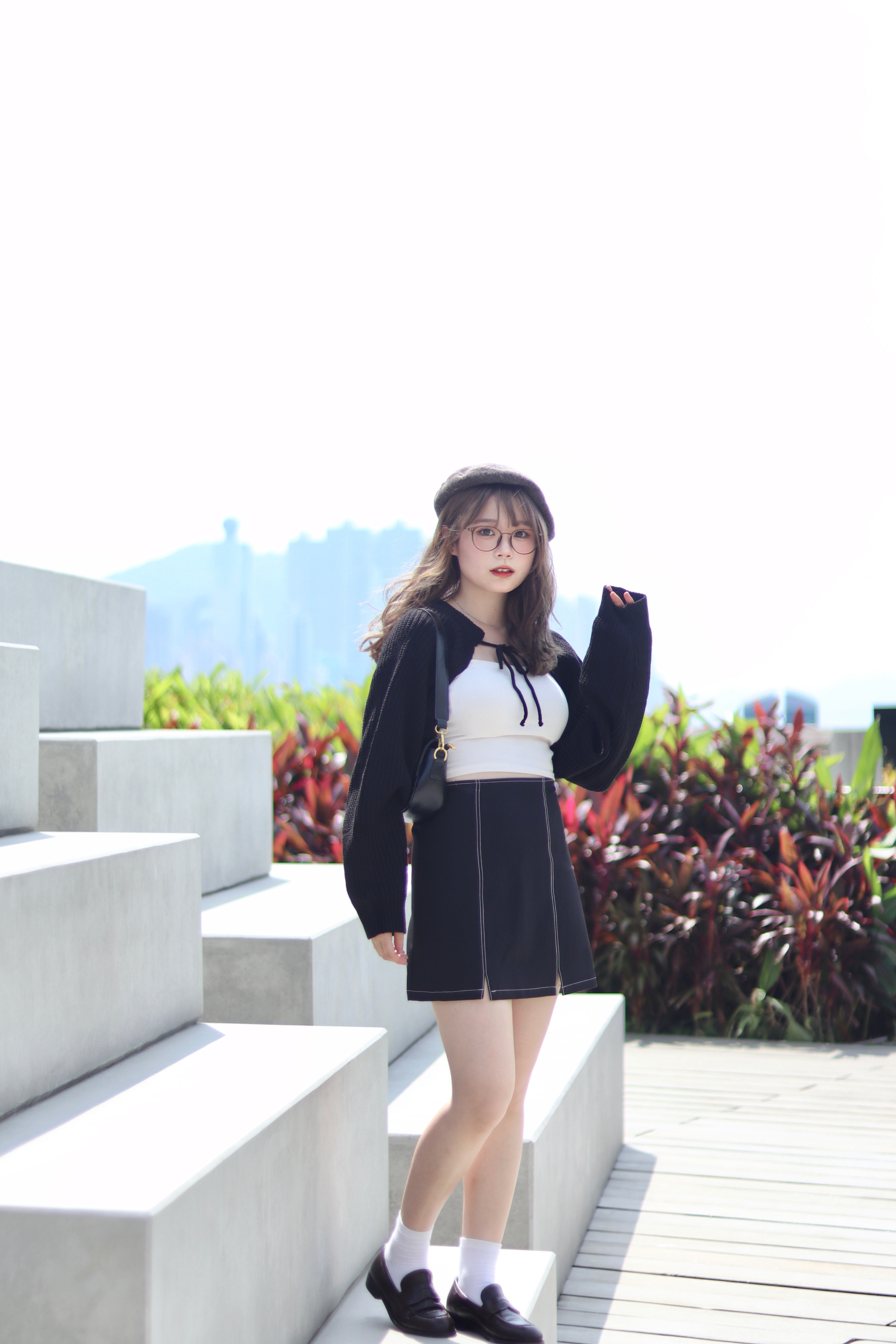 明線半橡筋腰A字顯PP小半截裙 兩色入