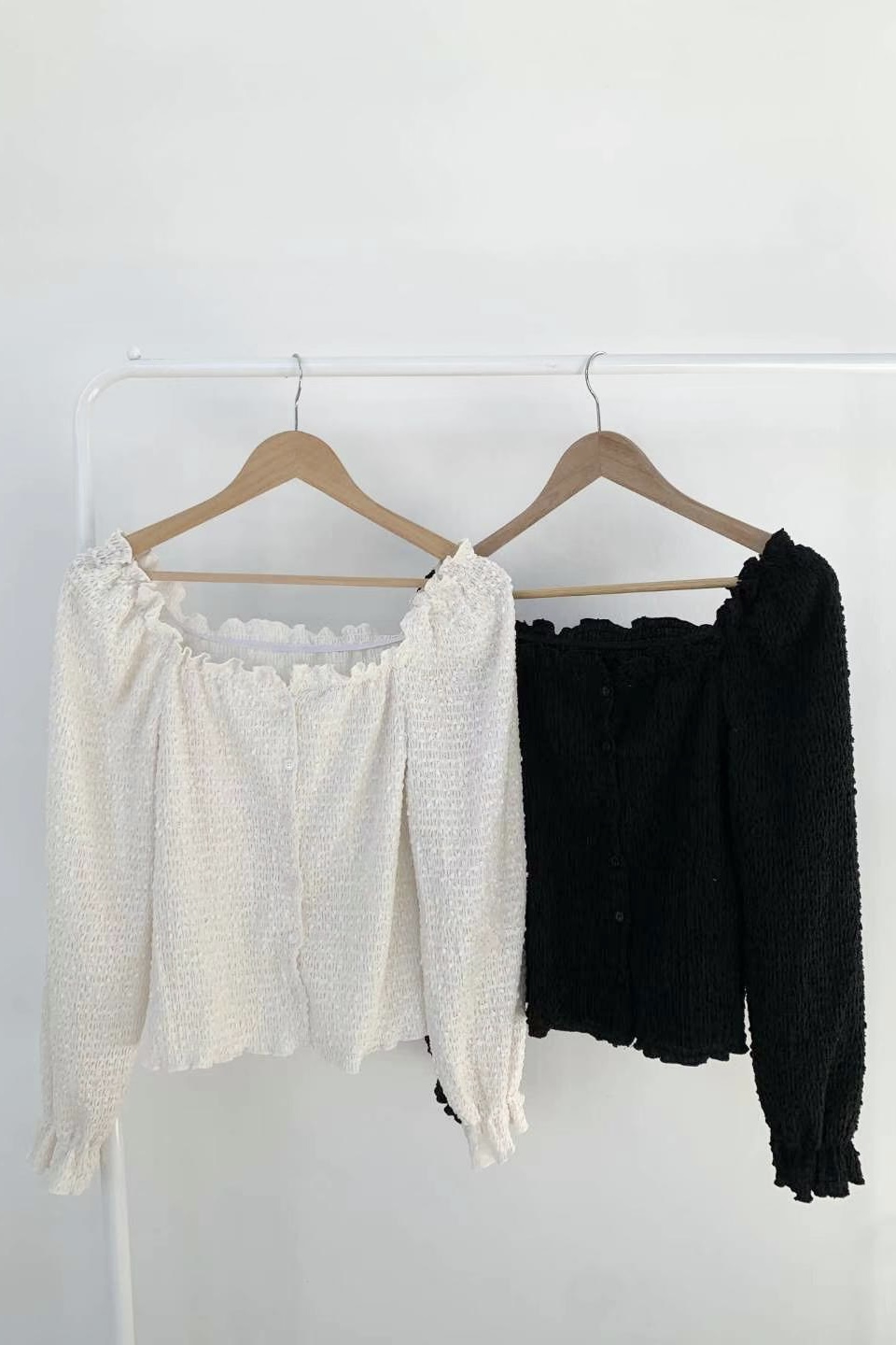 冬日粒粒雪糕交織皺皺外套 兩色入