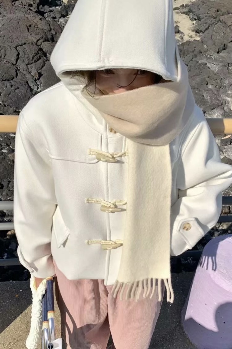 羊毛拼色頸巾 6色入