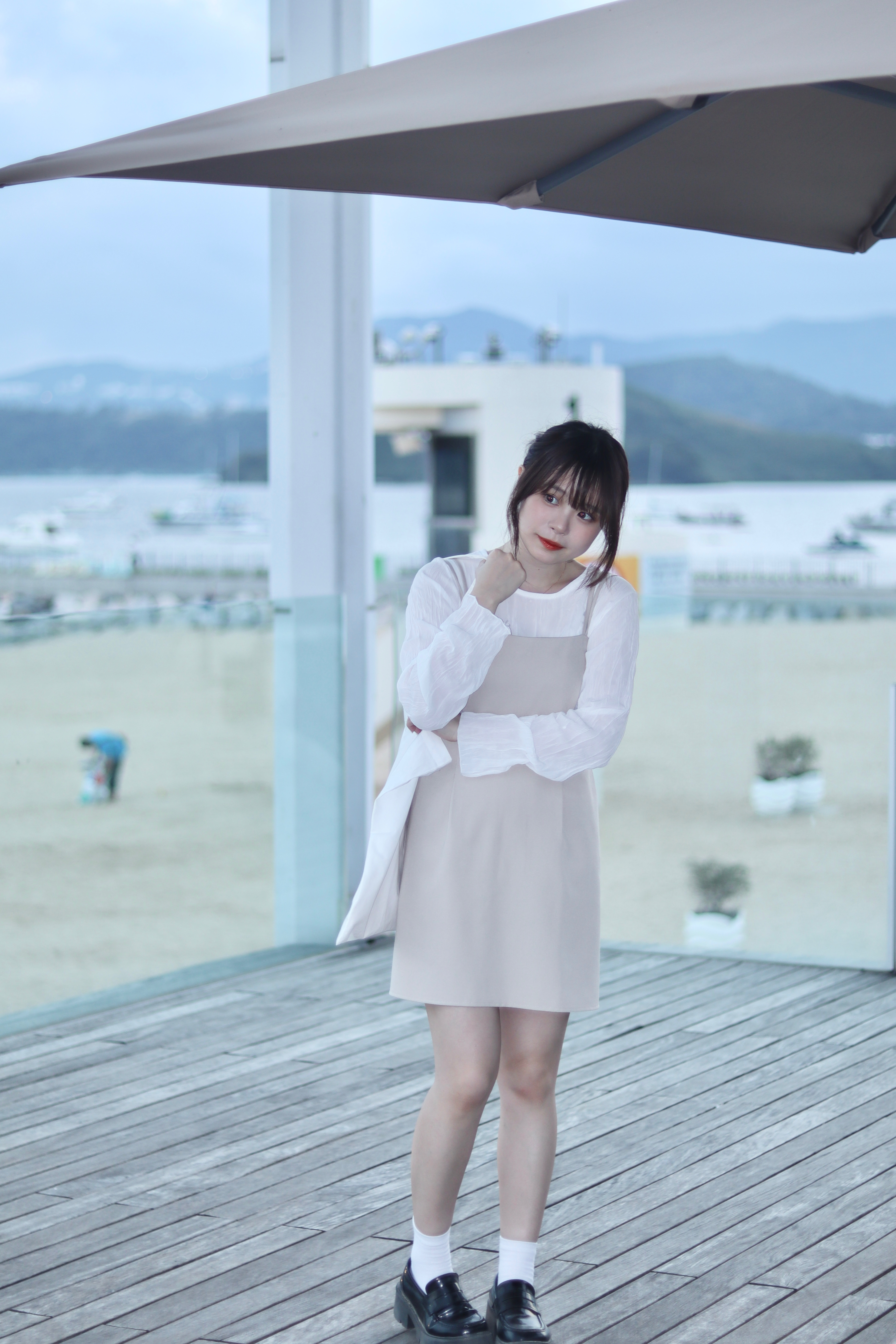 小個子適合 雙帶薄身西裝布料修腰顯瘦OPS