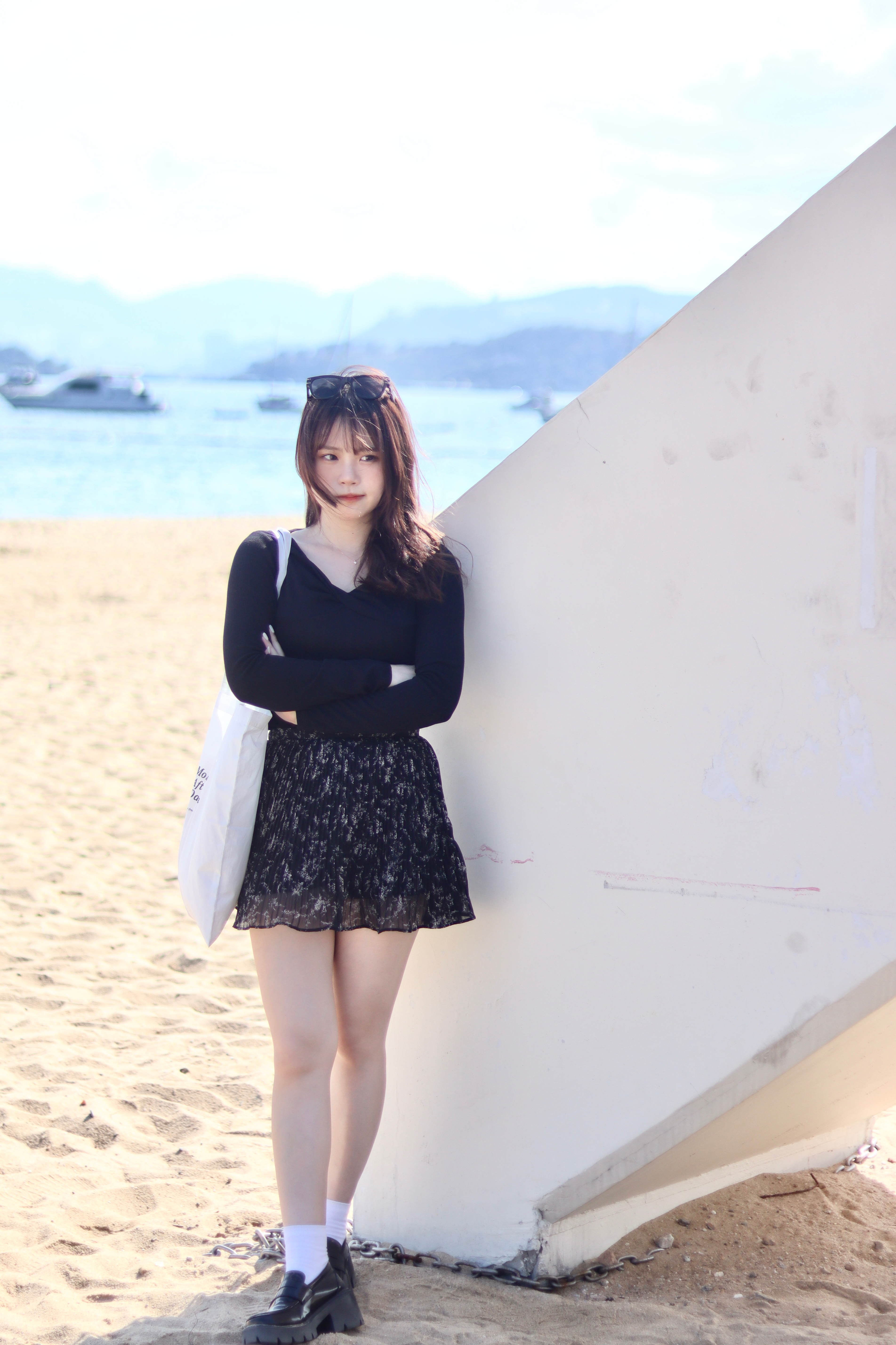 春夏必備! 半橡筋雪紡碎花百褶裙 內附打底褲 兩色入