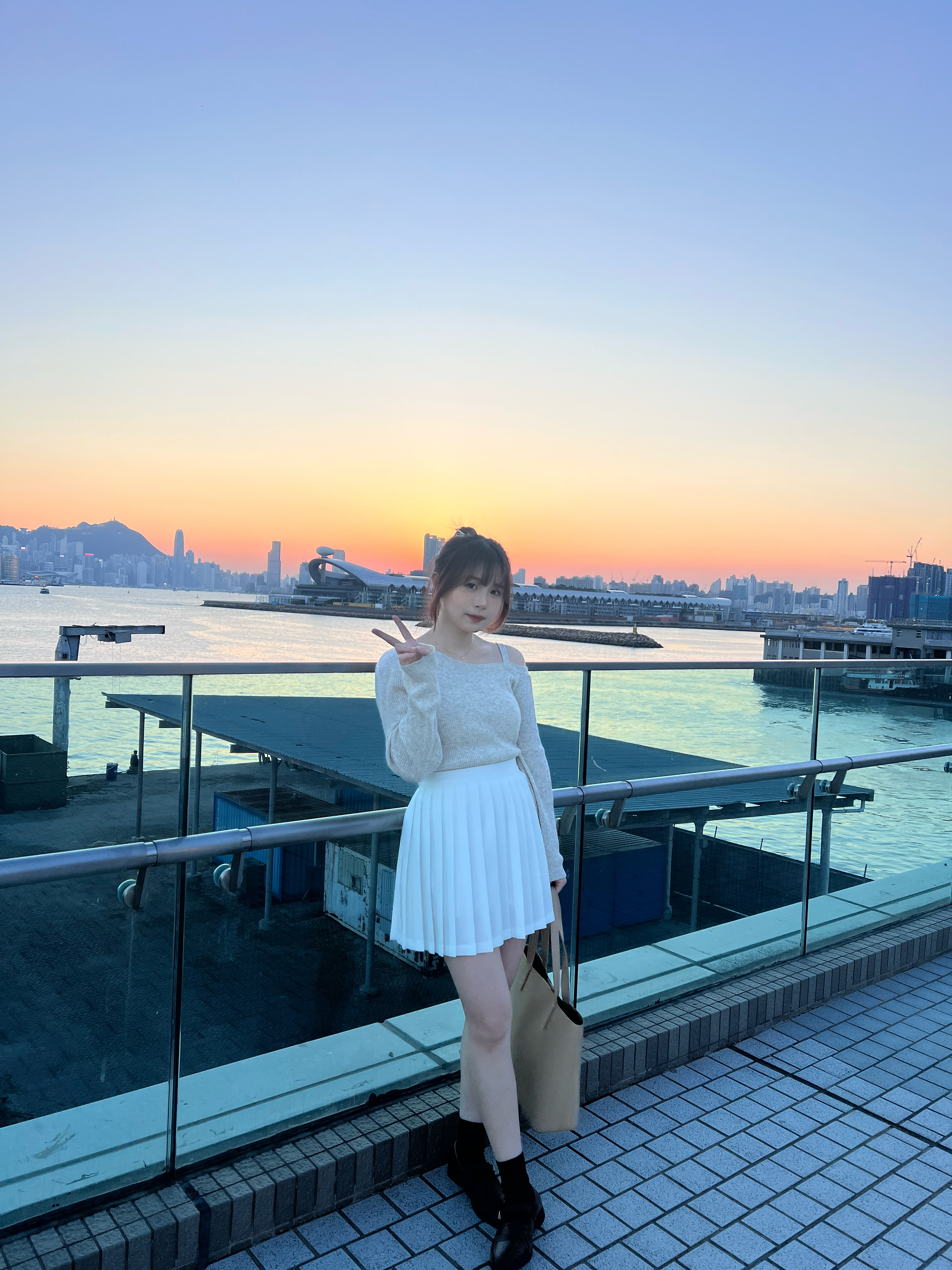 半橡筋腰學院風百搭半截裙