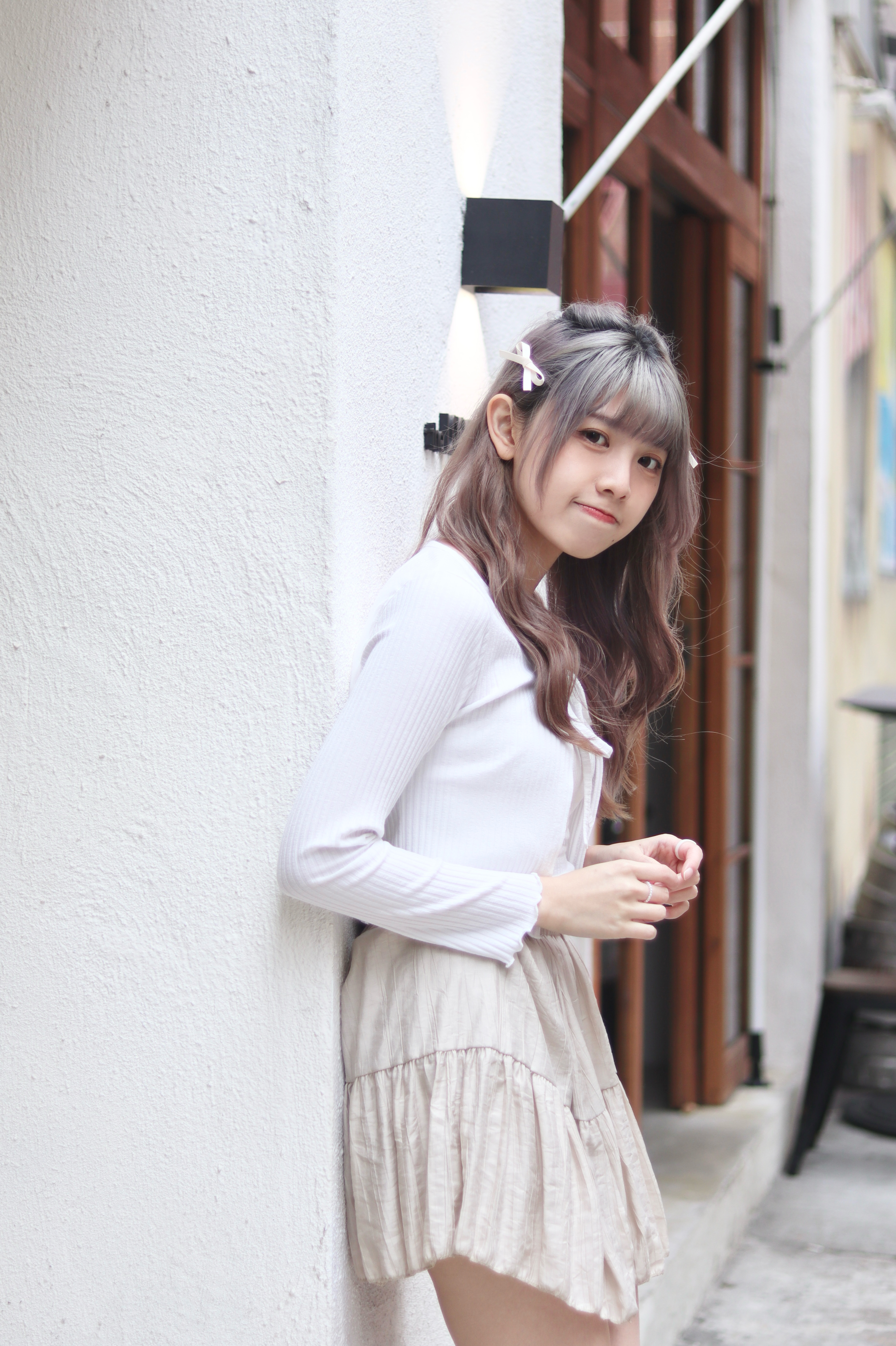 平口蕾絲小背心 綁結短身外套套裝