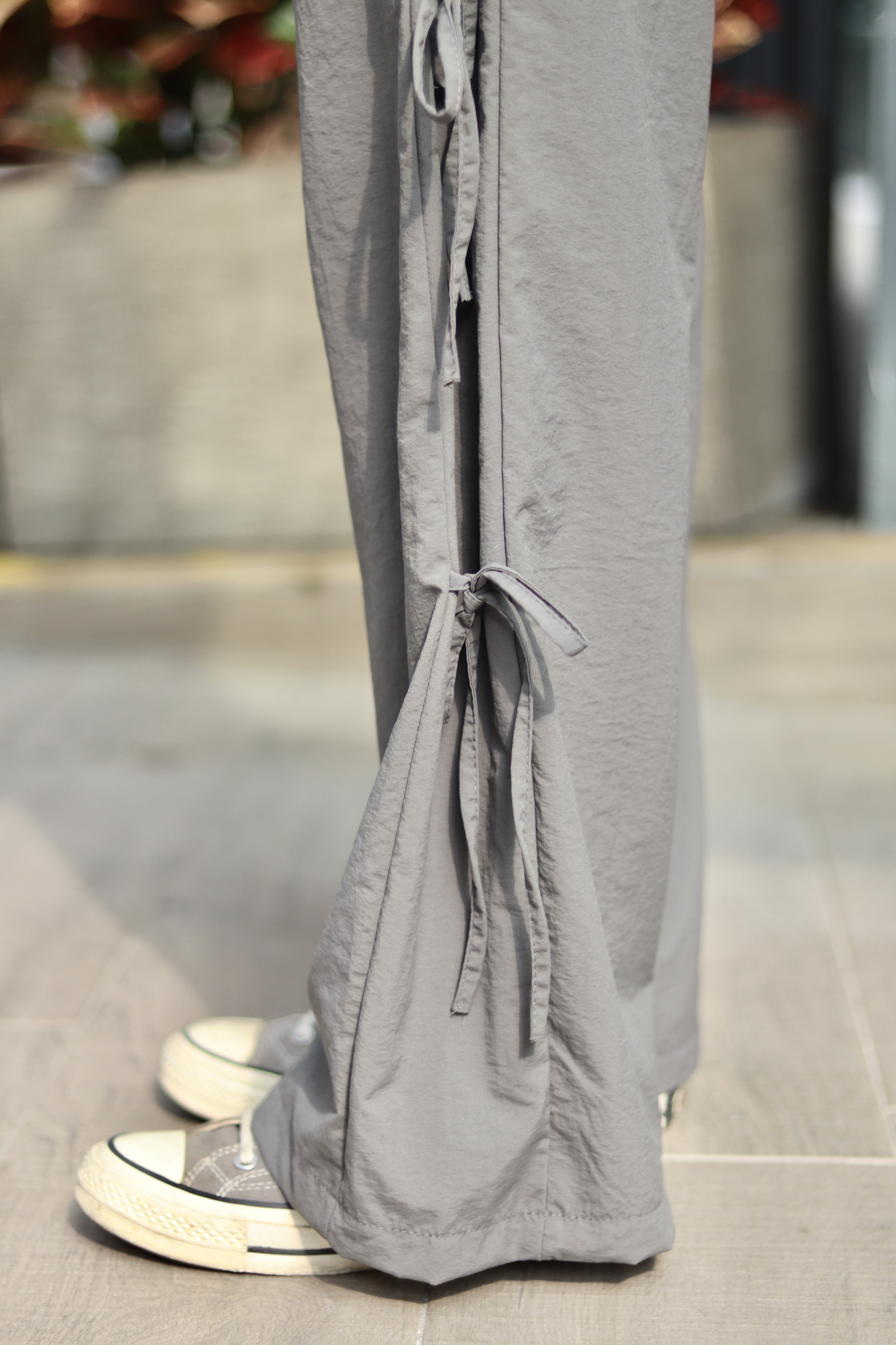 全橡筋腰蝴蝶結索索料工裝褲 3色入