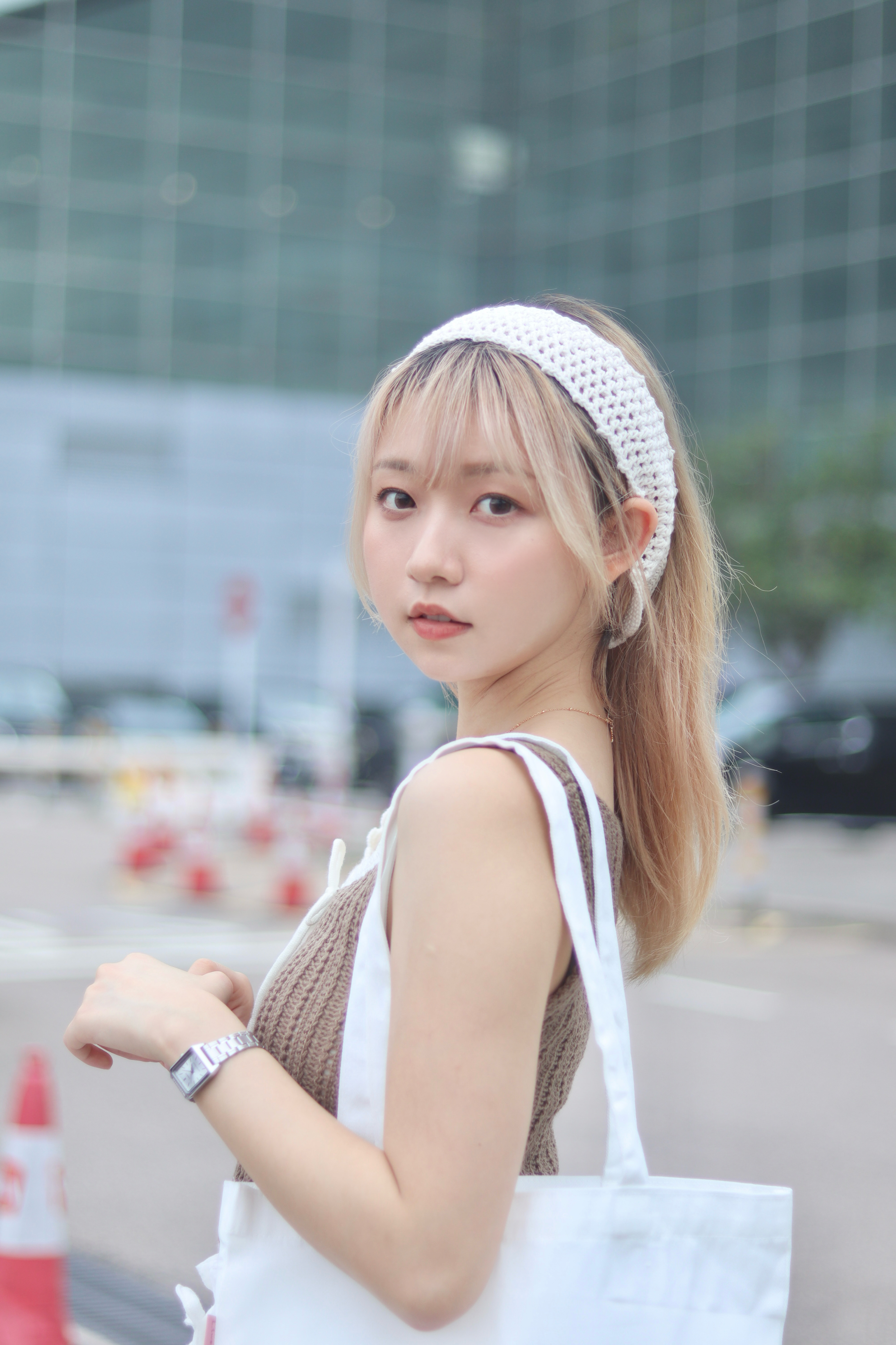 泰國梭織頭帶 米白色